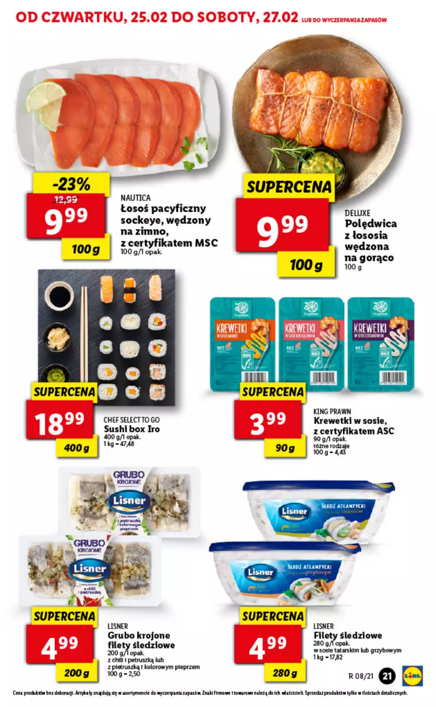 Gazetka promocyjna Lidl - GAZETKA - ważna 25.02 do 27.02.2021 - strona 21 - produkty: Krewetki, Lisner, Polędwica, Sos