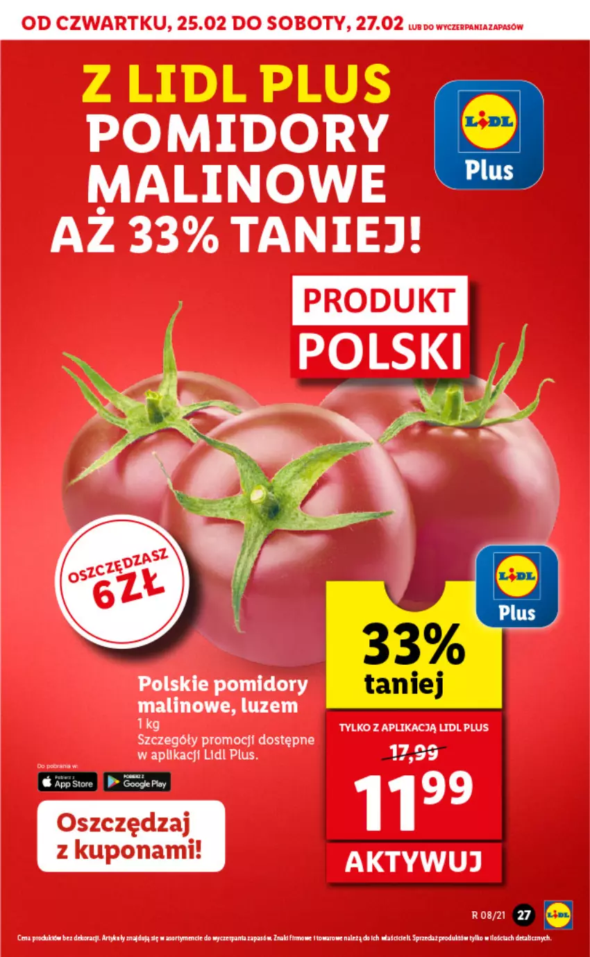 Gazetka promocyjna Lidl - GAZETKA - ważna 25.02 do 27.02.2021 - strona 27 - produkty: Leon, LG, Pomidory