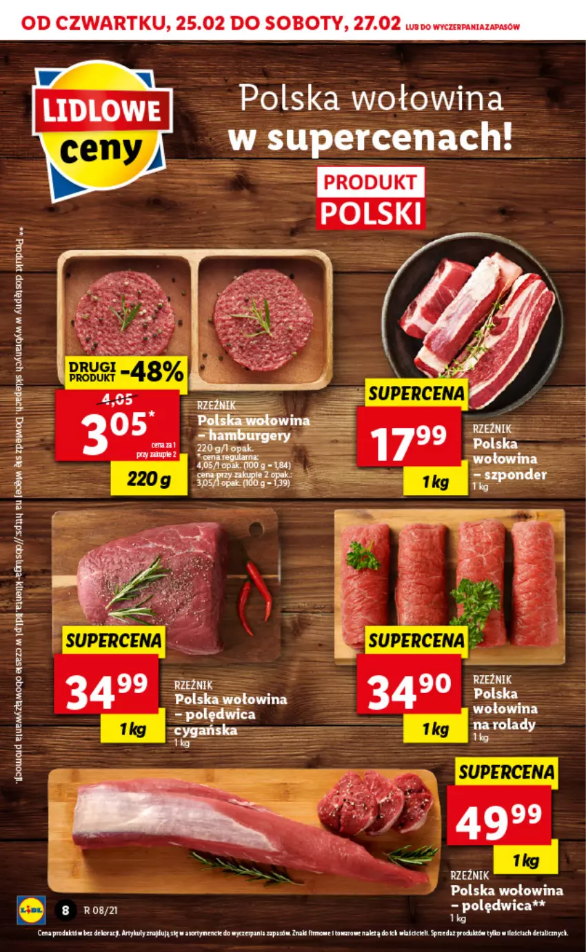 Gazetka promocyjna Lidl - GAZETKA - ważna 25.02 do 27.02.2021 - strona 8 - produkty: Fa, Polędwica, Wołowina