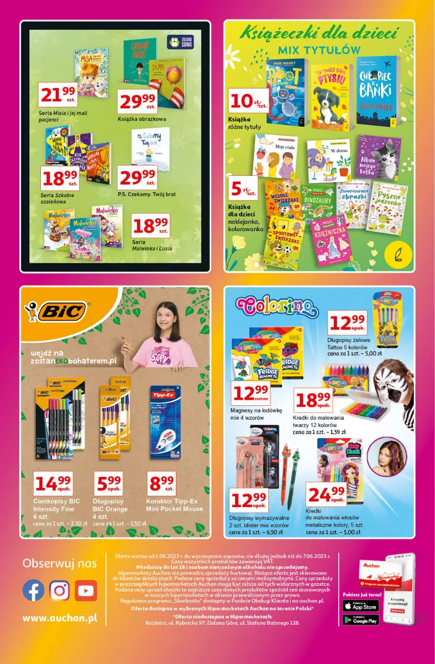 Gazetka promocyjna Auchan - Gazetka Znane Marki Lubiane Hipermarket Auchan - ważna 01.06 do 07.06.2023 - strona 40 - produkty: Dinozaur, Długopis, Dzieci, Obraz, Ser, Szal