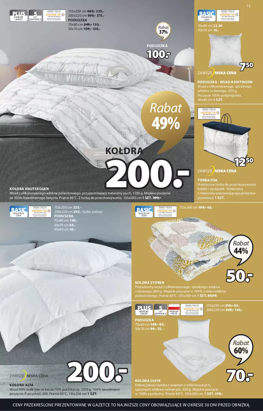 Gazetka promocyjna Jysk - Oferta tygodnia - ważna 01.02 do 07.03.2023 - strona 14 - produkty: Kołdra, Poduszka, Torba