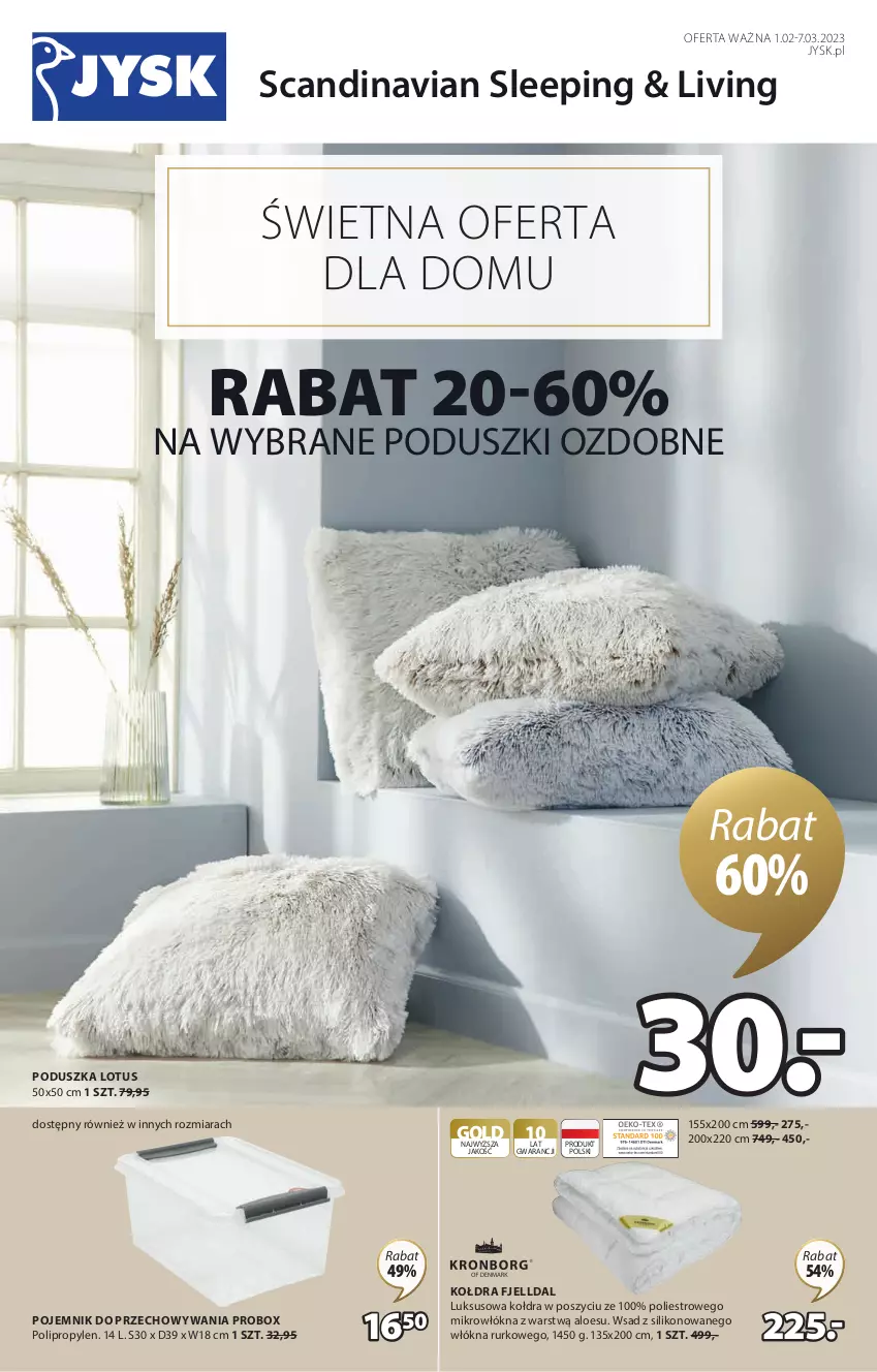 Gazetka promocyjna Jysk - Oferta tygodnia - ważna 01.02 do 07.03.2023 - strona 2 - produkty: Kołdra, Poduszka, Pojemnik, Pojemnik do przechowywania