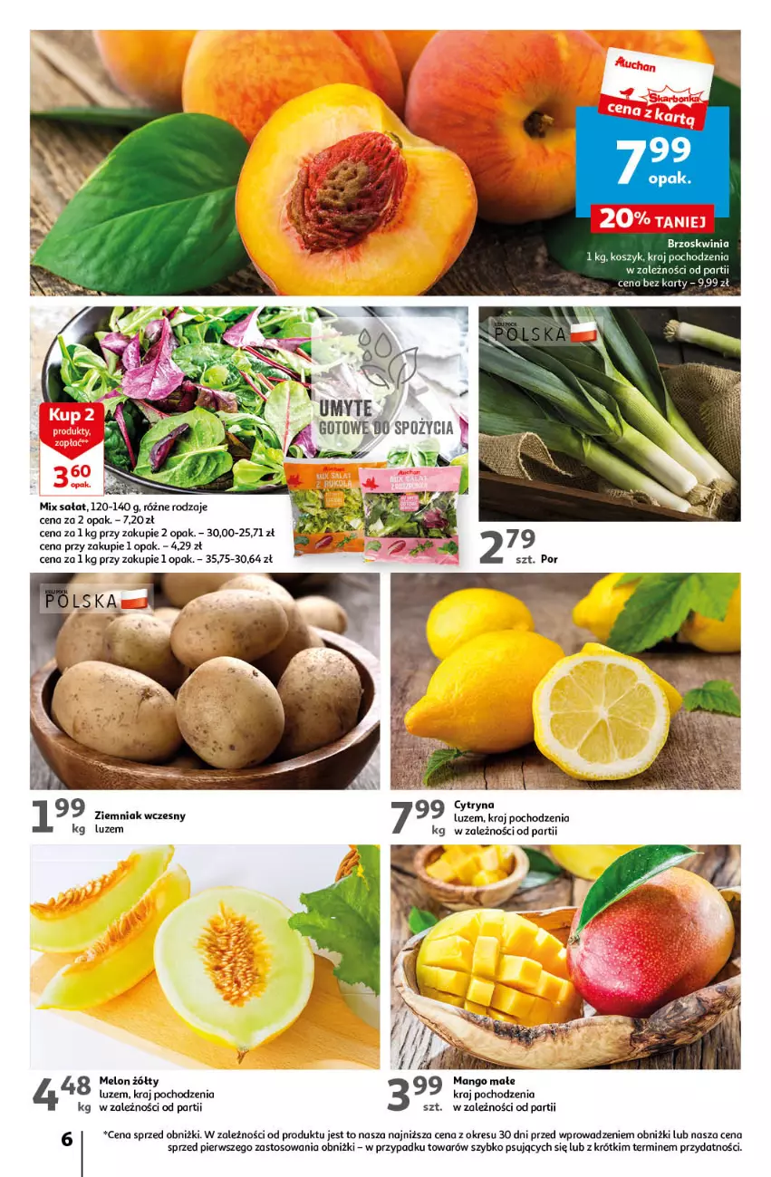 Gazetka promocyjna Auchan - Gazetka Sezon na orzeźwienie Hipermarket Auchan - ważna 15.06 do 21.06.2023 - strona 6 - produkty: Kosz, Mango, Melon, O nas, Sałat