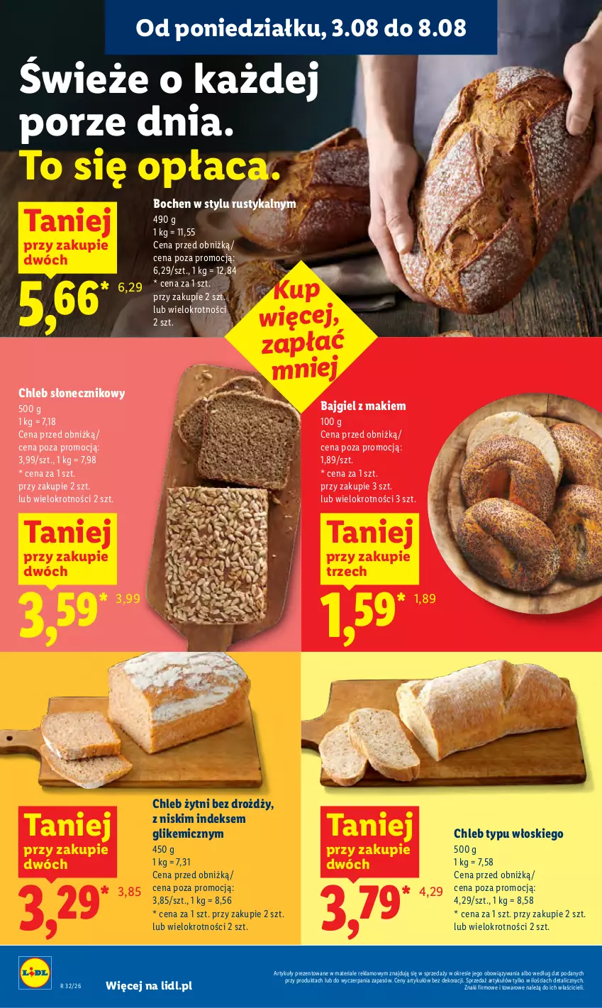 Gazetka promocyjna Lidl - Gazetka ważna od 3.08 do 5.08 - ważna 03.08 do 05.08.2026 - strona 62 - produkty: Chleb, Chleb typu włoskiego, Por, Rust