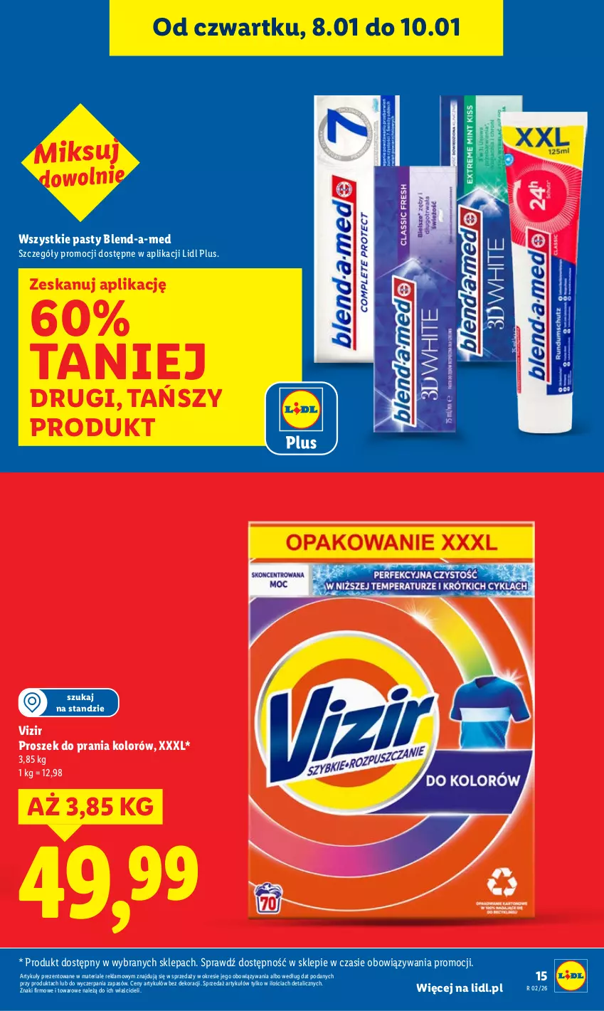 Gazetka promocyjna Lidl - GAZETKA - ważna 08.01 do 10.01.2026 - strona 15 - produkty: Blend-a-Med, Proszek do prania, Vizir