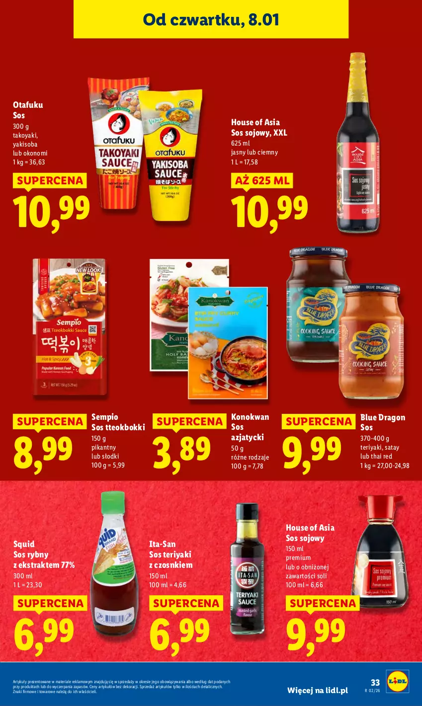 Gazetka promocyjna Lidl - GAZETKA - ważna 08.01 do 10.01.2026 - strona 33 - produkty: House of Asia, Sos, Sos rybny, Sos sojowy