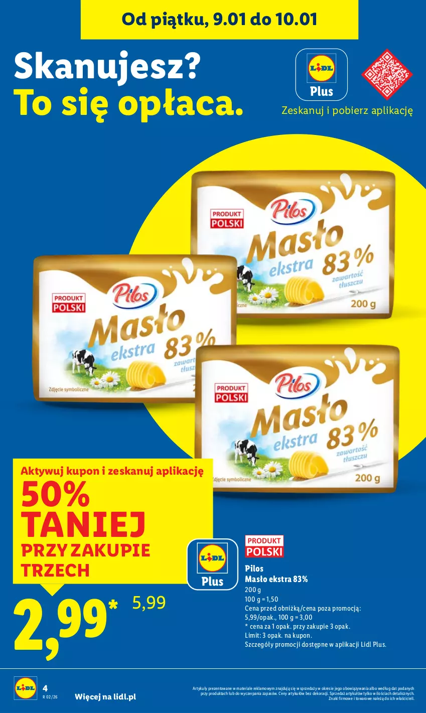 Gazetka promocyjna Lidl - GAZETKA - ważna 08.01 do 10.01.2026 - strona 4 - produkty: Anew, Masło, Pilos
