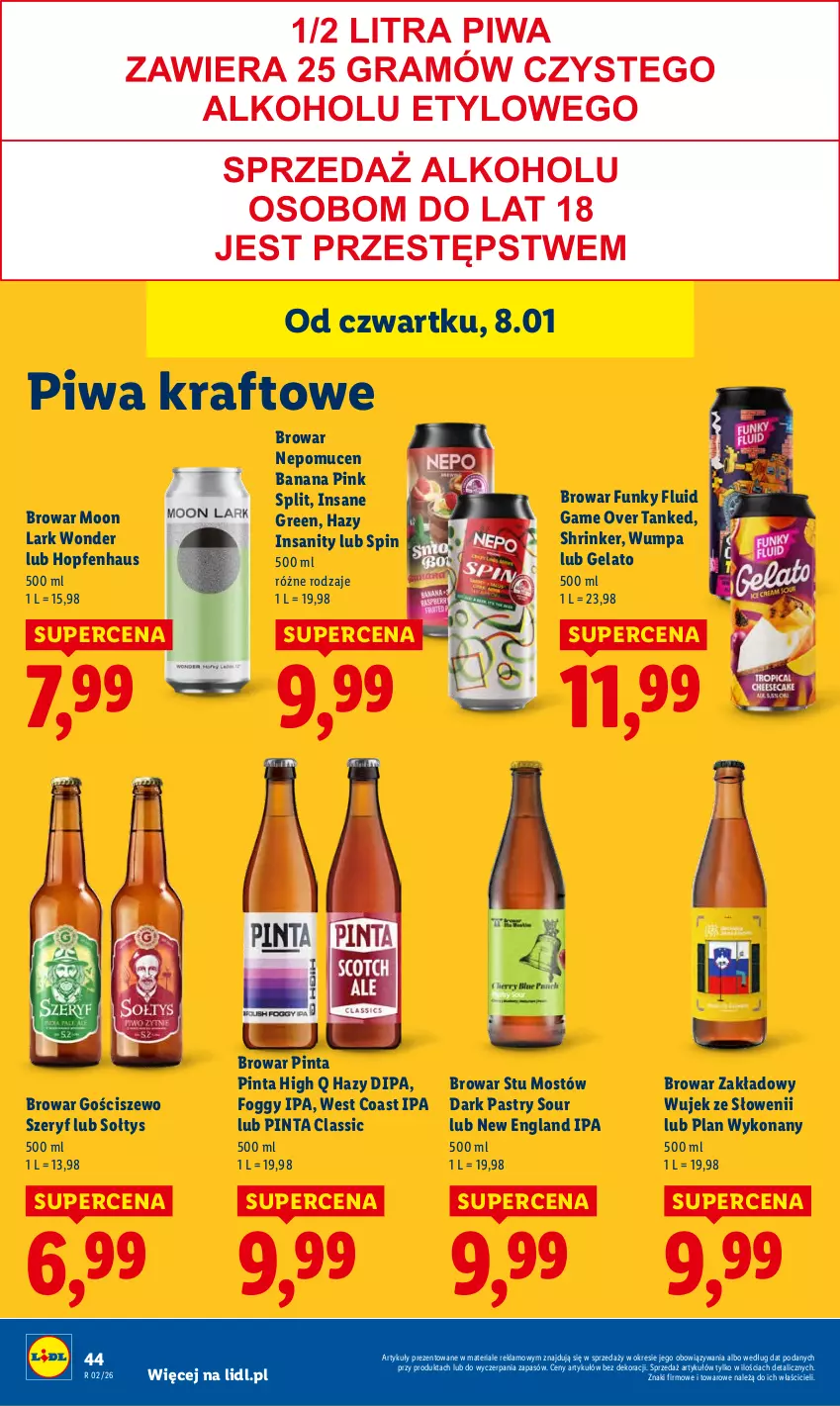Gazetka promocyjna Lidl - GAZETKA - ważna 08.01 do 10.01.2026 - strona 44 - produkty: Hopfe, Piwa
