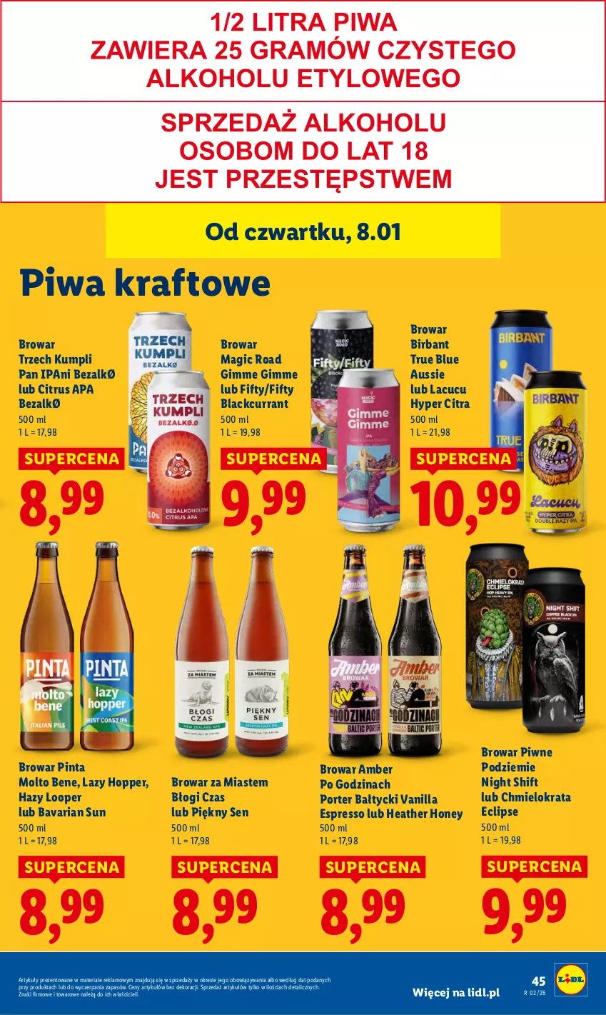 Gazetka promocyjna Lidl - GAZETKA - ważna 08.01 do 10.01.2026 - strona 45 - produkty: Lack, Piwa, Por