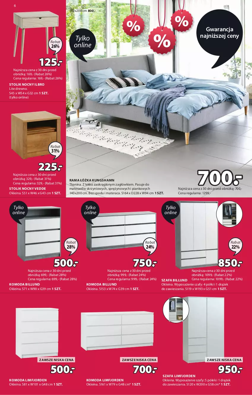 Gazetka promocyjna Jysk - Oferta tygodnia - ważna 19.06 do 07.07.2024 - strona 7 - produkty: Fa, Komoda, Materac, Moda, Rama, Rama łóżka, Stolik, Stolik nocny, Szafa, Tera