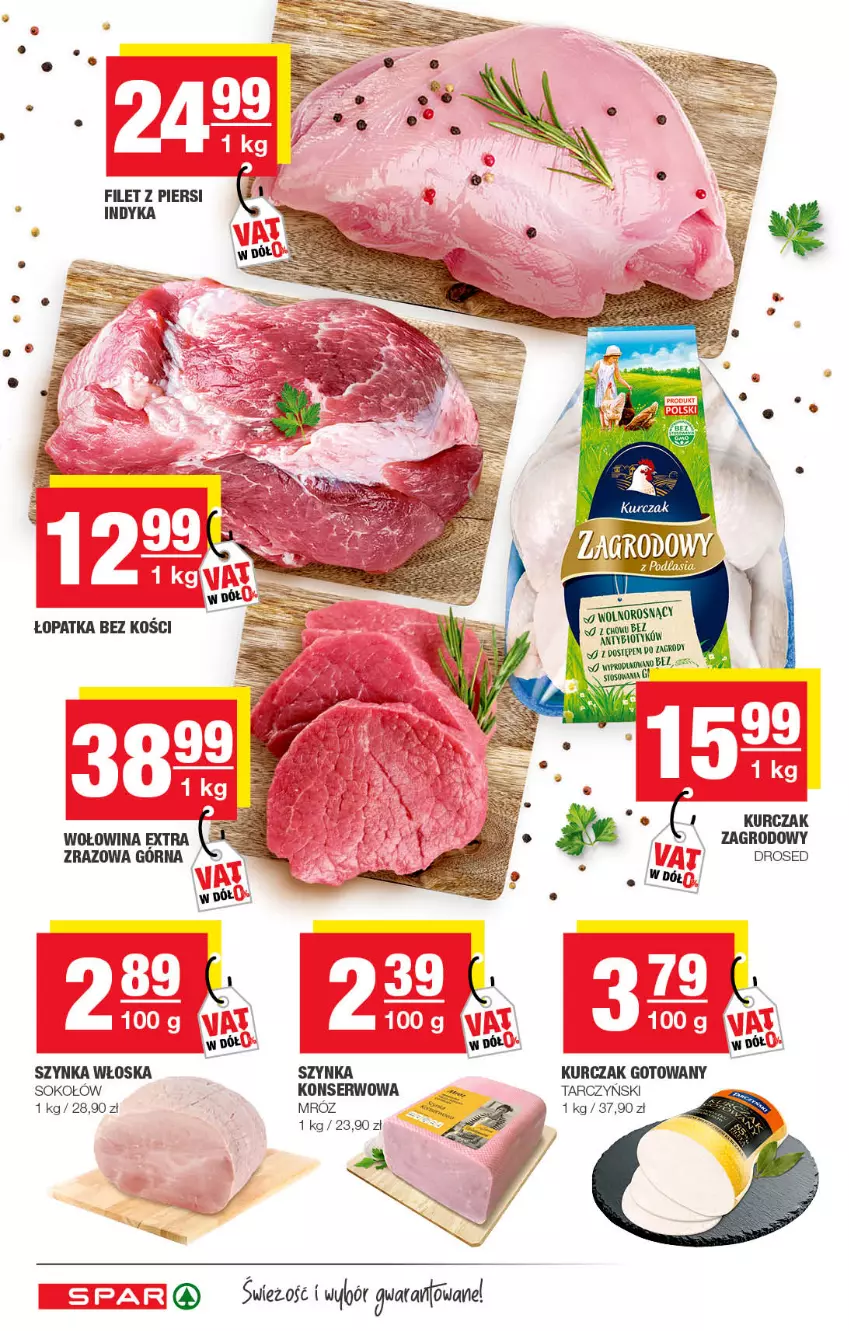 Gazetka promocyjna Spar - Spar - ważna 26.06 do 06.07.2022 - strona 4 - produkty: Kurczak, Kurczak gotowany, LG, Ser, Sok, Sokołów, Szynka, Tarczyński, Wołowina