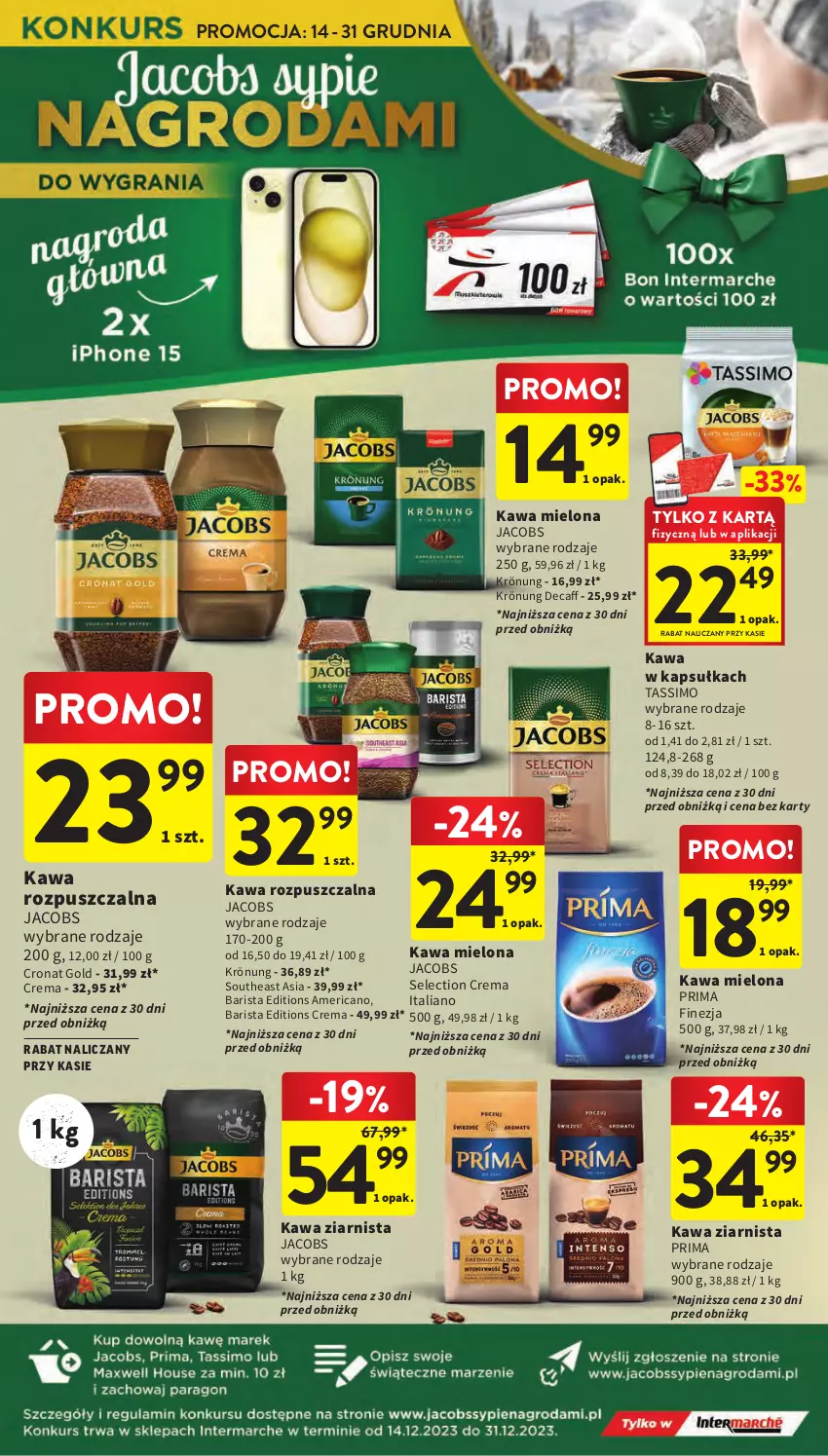 Gazetka promocyjna Intermarche - Gazetka Intermarche - ważna 07.12 do 13.12.2023 - strona 37 - produkty: Jacobs, Kawa, Kawa mielona, Kawa rozpuszczalna, Kawa ziarnista, Prima, Tassimo