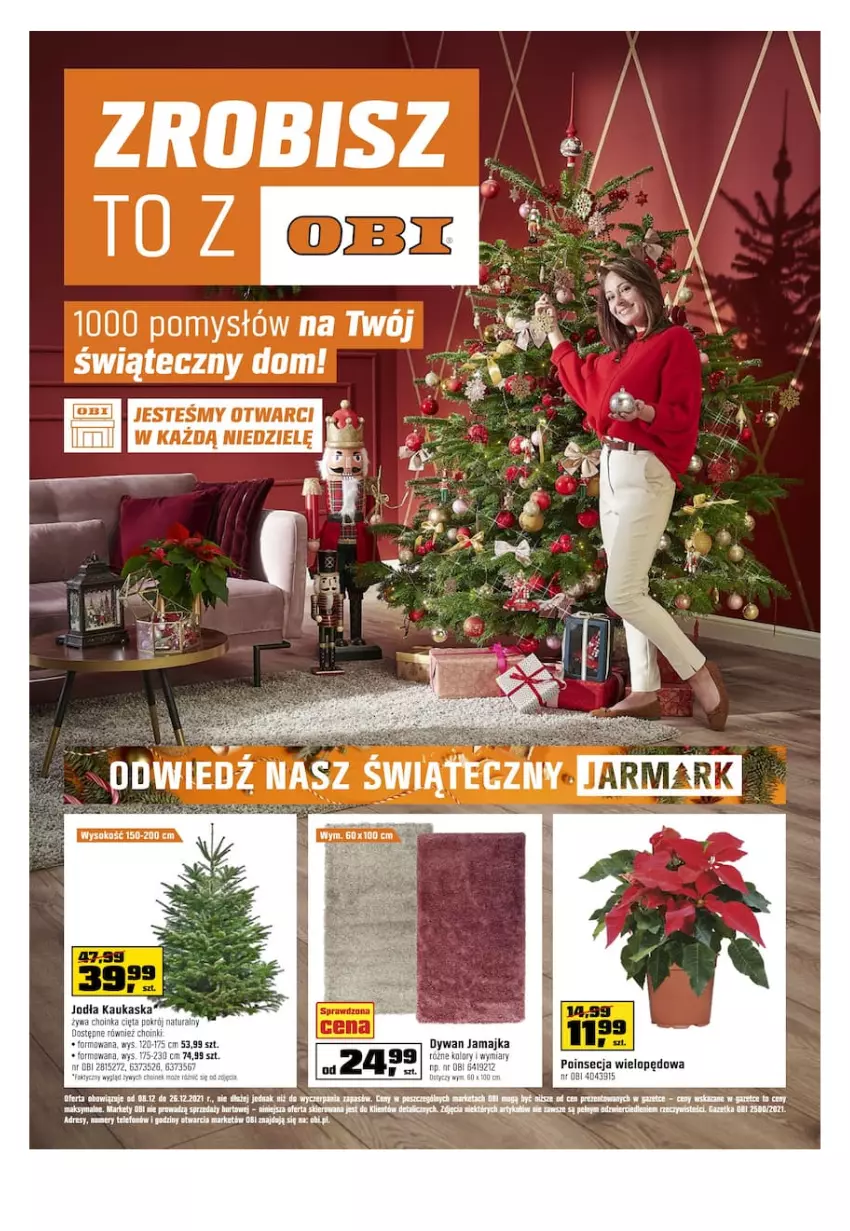 Gazetka promocyjna Obi - Gazetka OBI - ważna 08.12 do 26.12.2021 - strona 1 - produkty: Dywan, Sok