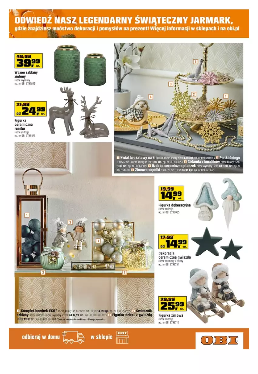 Gazetka promocyjna Obi - Gazetka OBI - ważna 08.12 do 26.12.2021 - strona 5 - produkty: Figurka ceramiczna, Gwiazda, Ozdoba, Renifer, Wazon