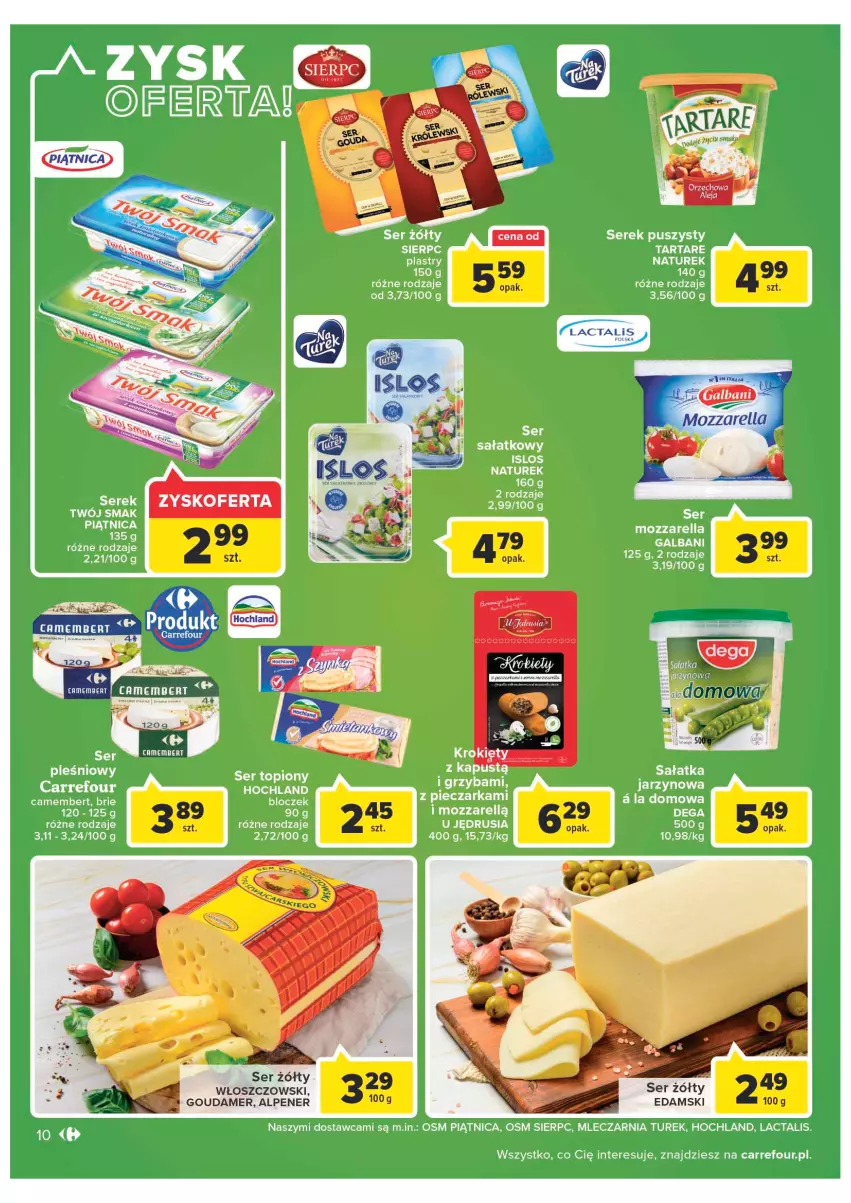 Gazetka promocyjna Carrefour - Gazetka Carrefour - ważna 02.08 do 13.08.2022 - strona 10 - produkty: Camembert, Edam, Gouda, Mozzarella, Ser, Włoszczowski