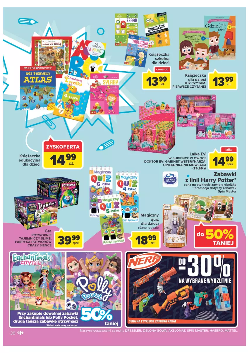 Gazetka promocyjna Carrefour - Gazetka Carrefour - ważna 02.08 do 13.08.2022 - strona 30 - produkty: Dzieci, Enchantimals, Fa, Harry Potter, Lalka, Owoce, Polly Pocket, Quiz