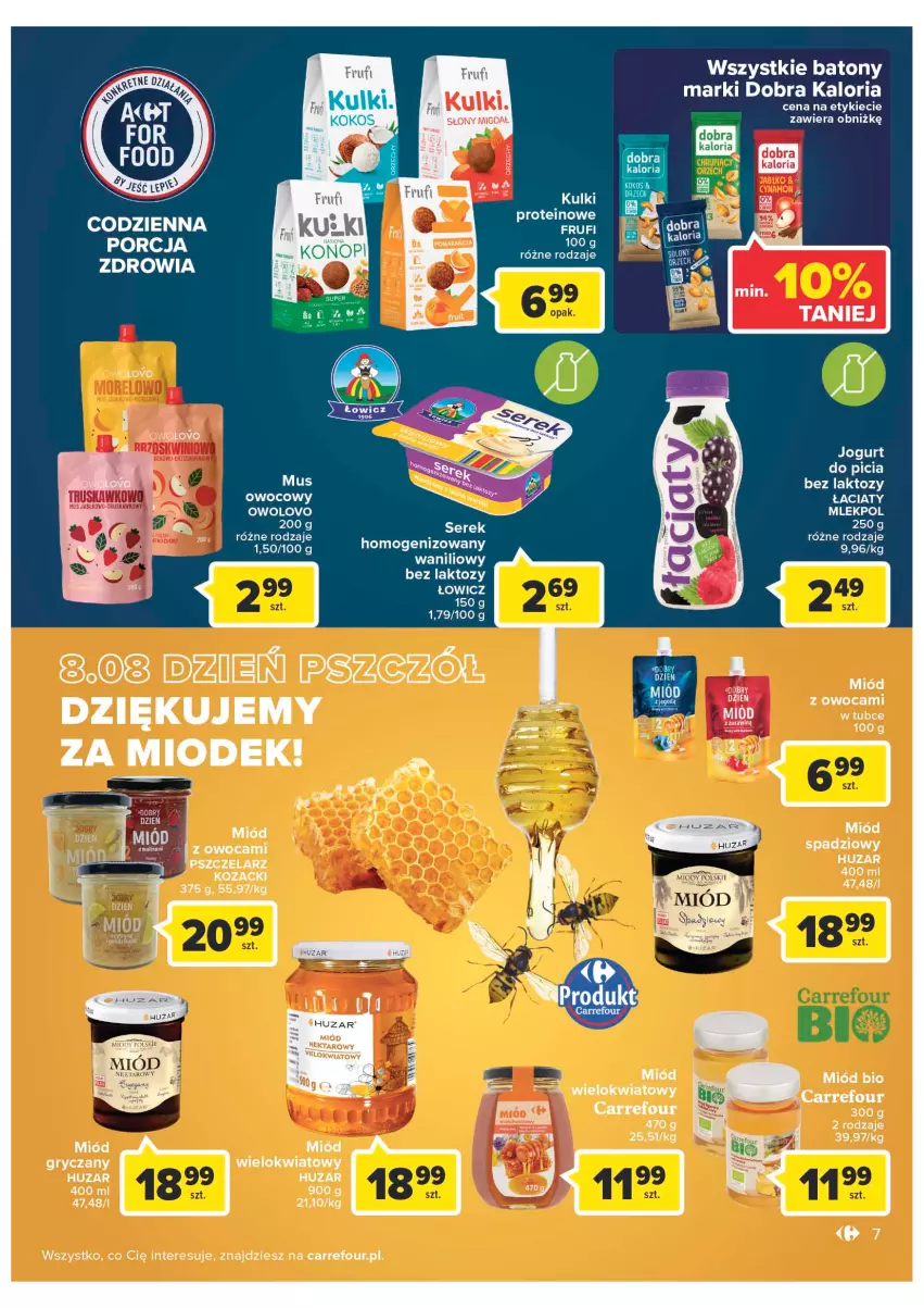 Gazetka promocyjna Carrefour - Gazetka Carrefour - ważna 02.08 do 13.08.2022 - strona 7 - produkty: Baton, Gry, Miód, Mus, Por