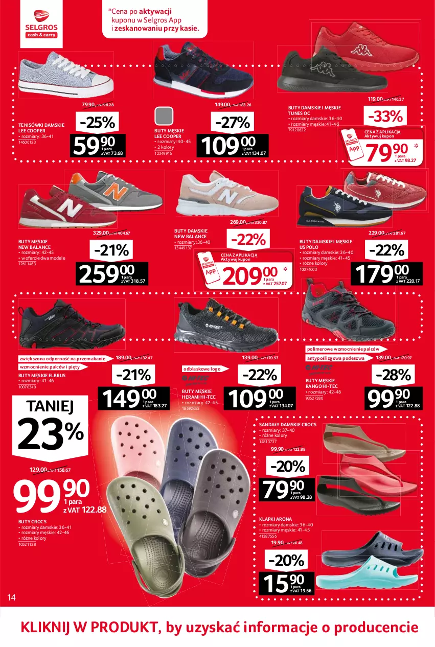 Gazetka promocyjna Selgros - Oferta przemysłowa - ważna 10.06 do 23.06.2021 - strona 14 - produkty: Buty, Hi-Tec, Klapki, LG, Por, Sandał, Tenisówki