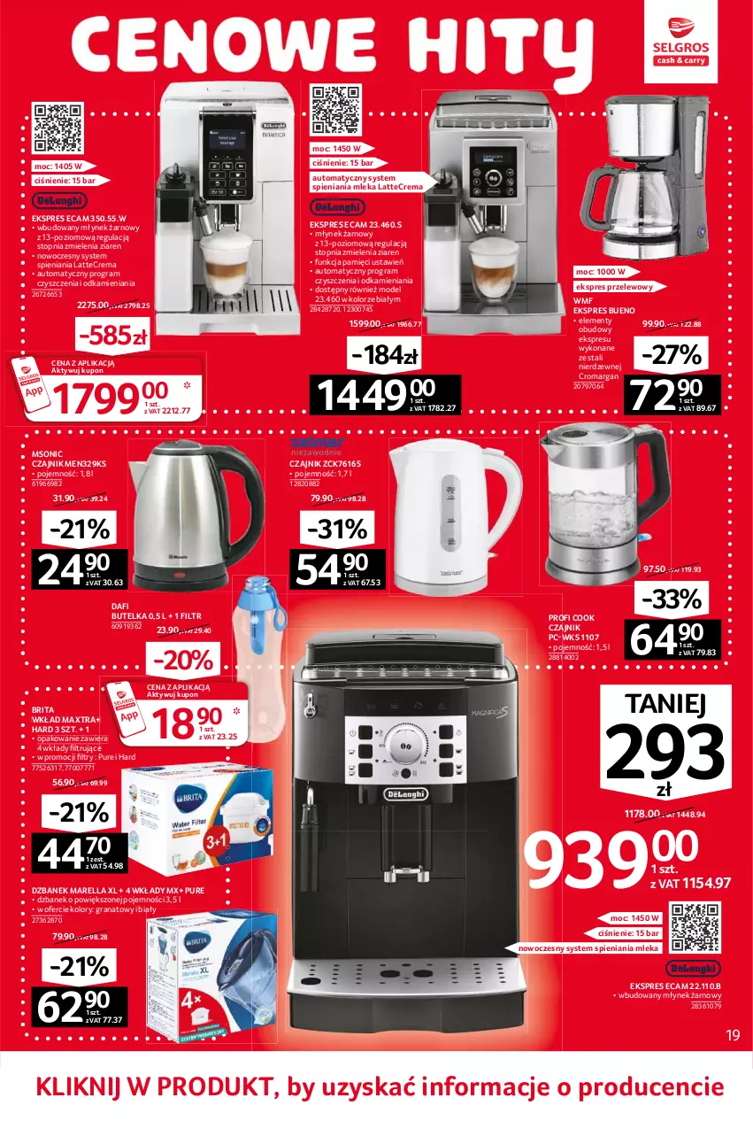 Gazetka promocyjna Selgros - Oferta przemysłowa - ważna 10.06 do 23.06.2021 - strona 19 - produkty: Brit, Brita, Czajnik, Dzbanek, Ekspres przelewowy, Gra, Granat, Młynek, Pur, Top