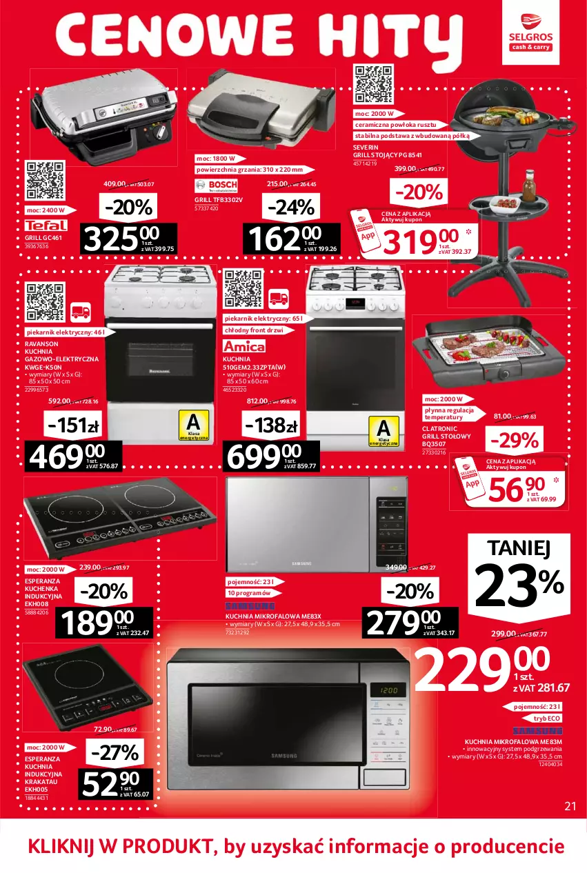 Gazetka promocyjna Selgros - Oferta przemysłowa - ważna 10.06 do 23.06.2021 - strona 21 - produkty: Drzwi, Fa, Gra, Grill, Kuchnia, Kuchnia gazowo-elektryczna, Piekarnik