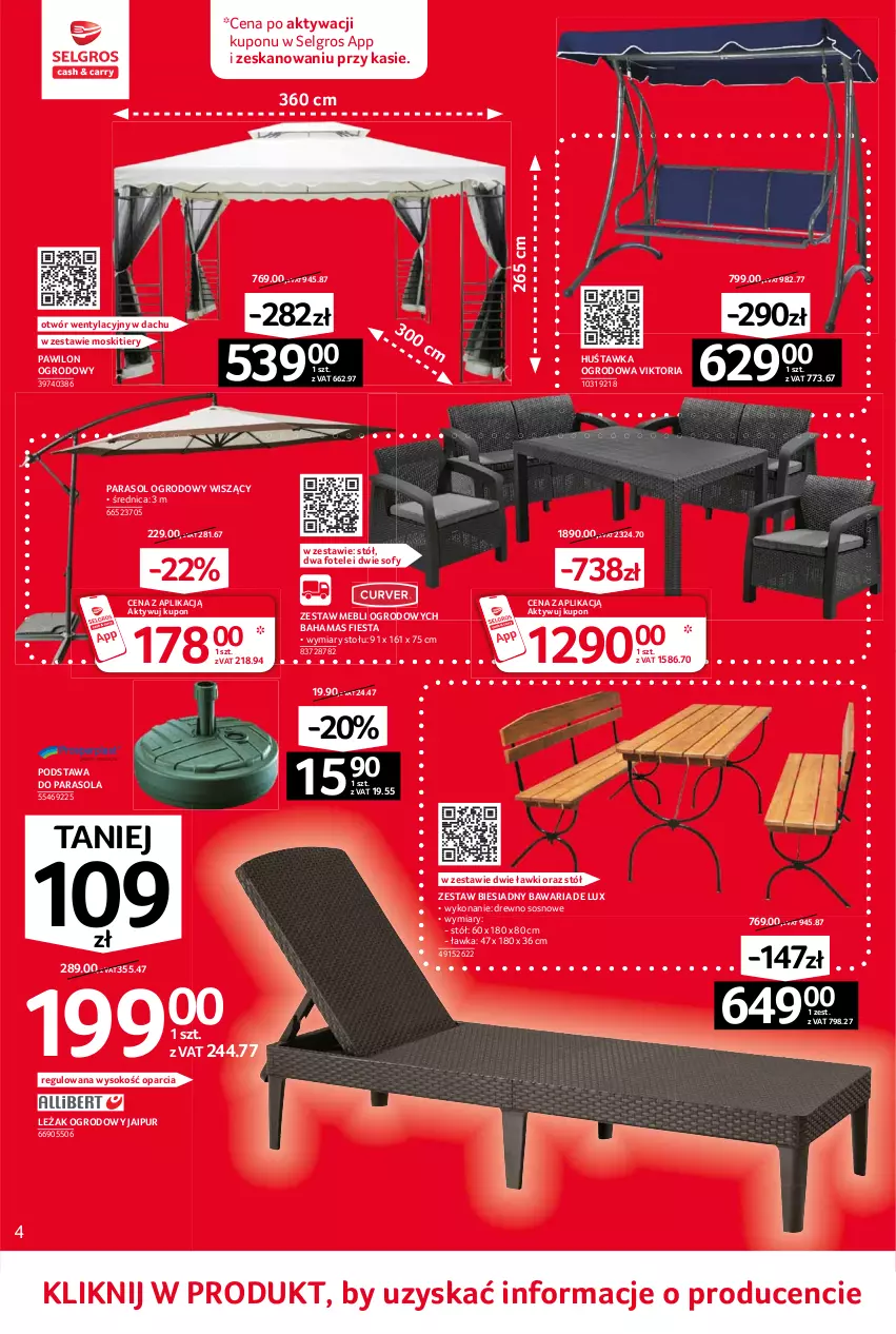 Gazetka promocyjna Selgros - Oferta przemysłowa - ważna 10.06 do 23.06.2021 - strona 4 - produkty: Fotel, Hama, Huśtawka, LG, Parasol, Pur, Sok, Sos, Stół