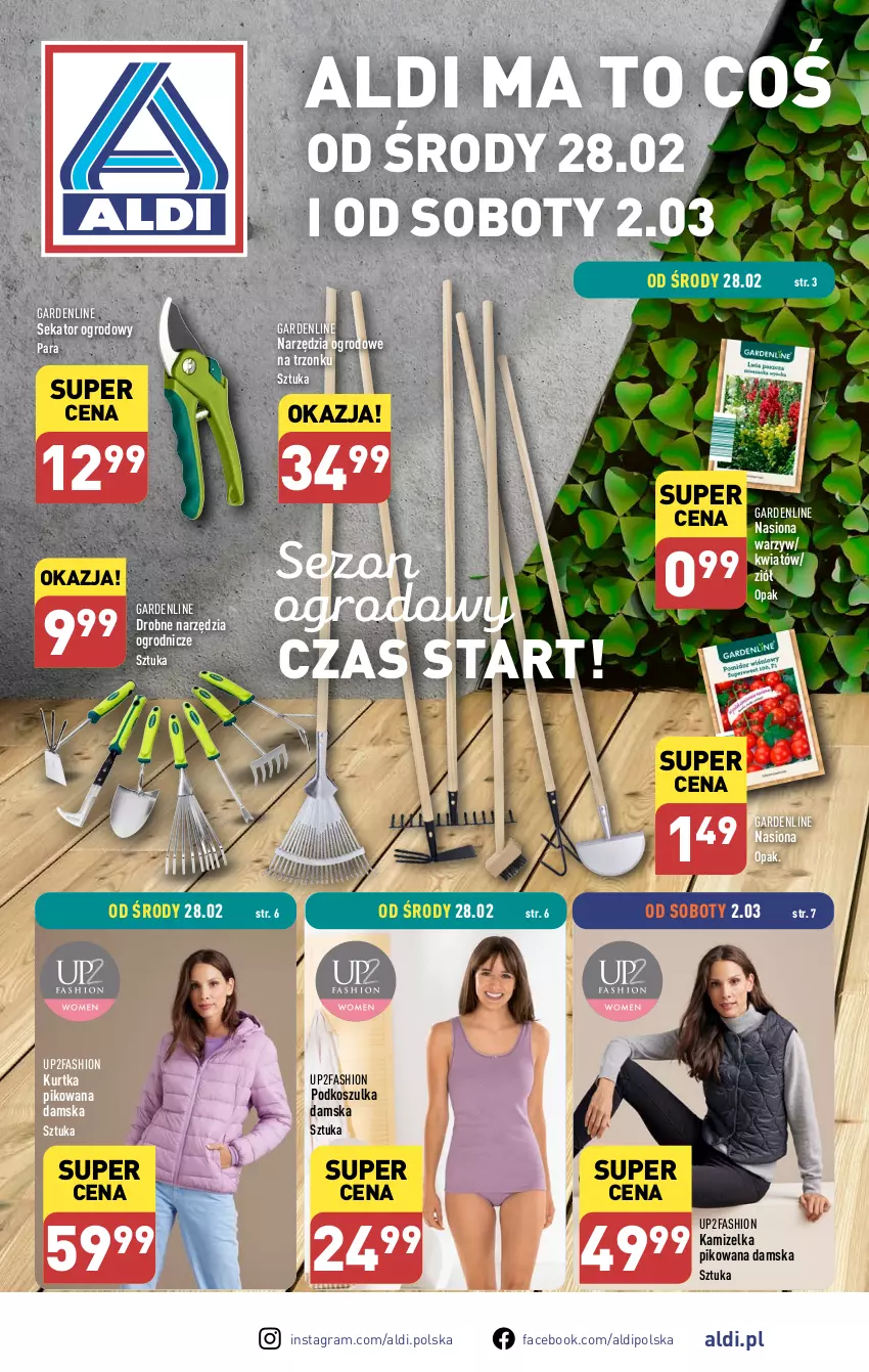 Gazetka promocyjna Aldi - Artykuły przemysłowe i tekstylia - ważna 28.02 do 02.03.2024 - strona 1 - produkty: Fa, Gra, Kamizelka, Kosz, Koszulka, Kurtka, Sekator