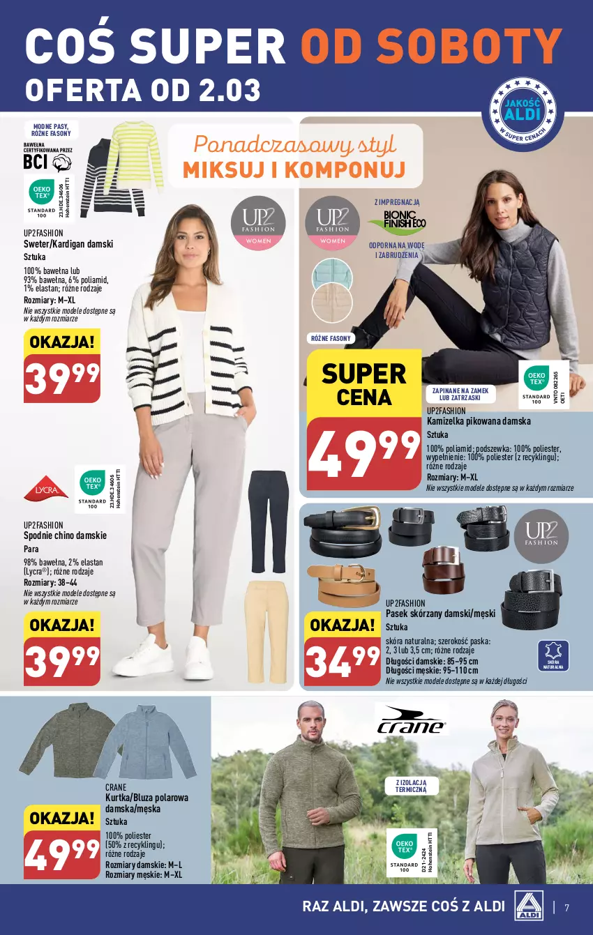 Gazetka promocyjna Aldi - Artykuły przemysłowe i tekstylia - ważna 28.02 do 02.03.2024 - strona 7 - produkty: Bluza, Bluza polarowa, Fa, Kamizelka, Kardigan, Kurtka, Pasek, Por, Sony, Spodnie, Sweter, Wełna