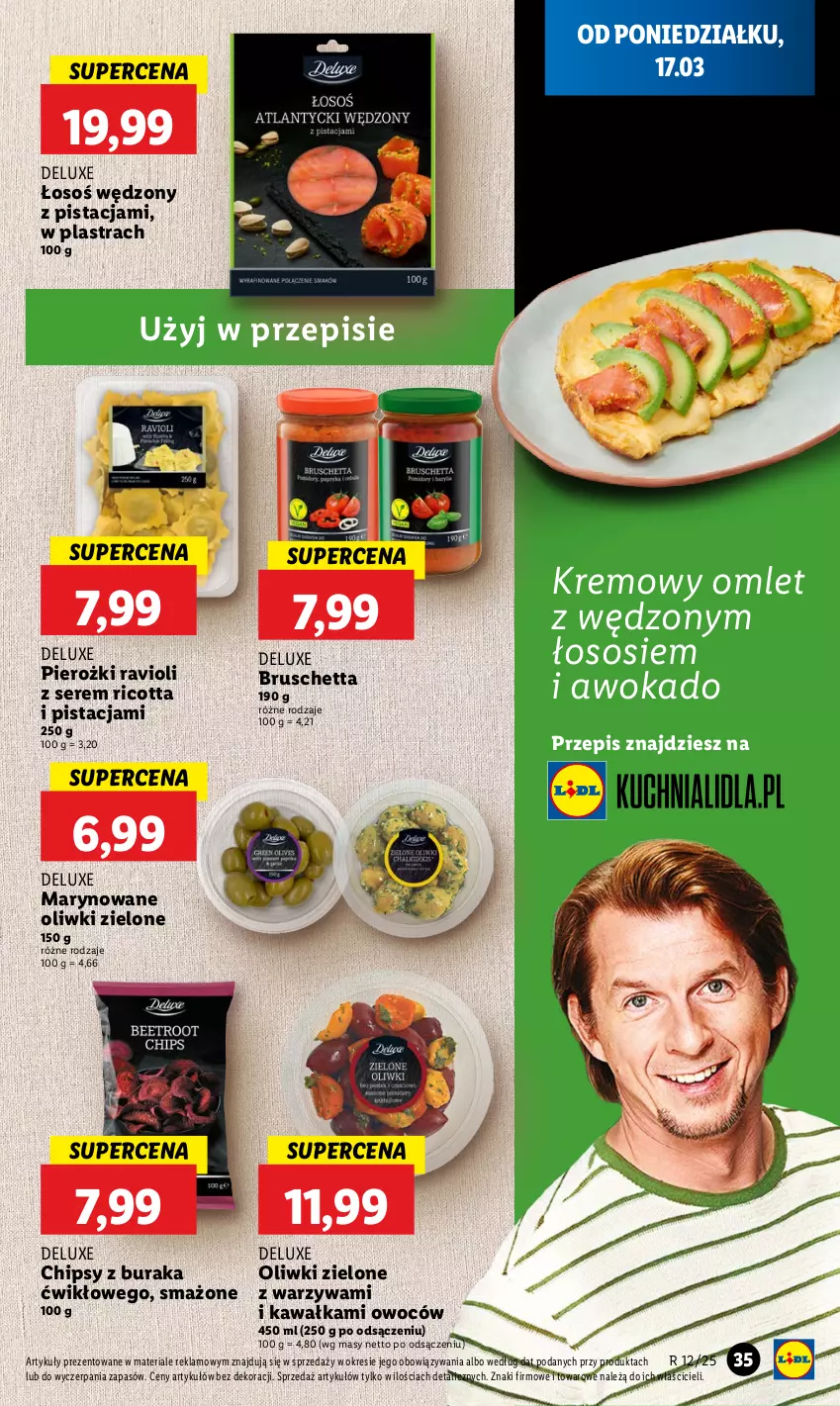 Gazetka promocyjna Lidl - GAZETKA - ważna 17.03 do 19.03.2025 - strona 35 - produkty: Chipsy, Kawa, Oliwki, Oliwki zielone, Ricotta, Ser, Sos, Warzywa