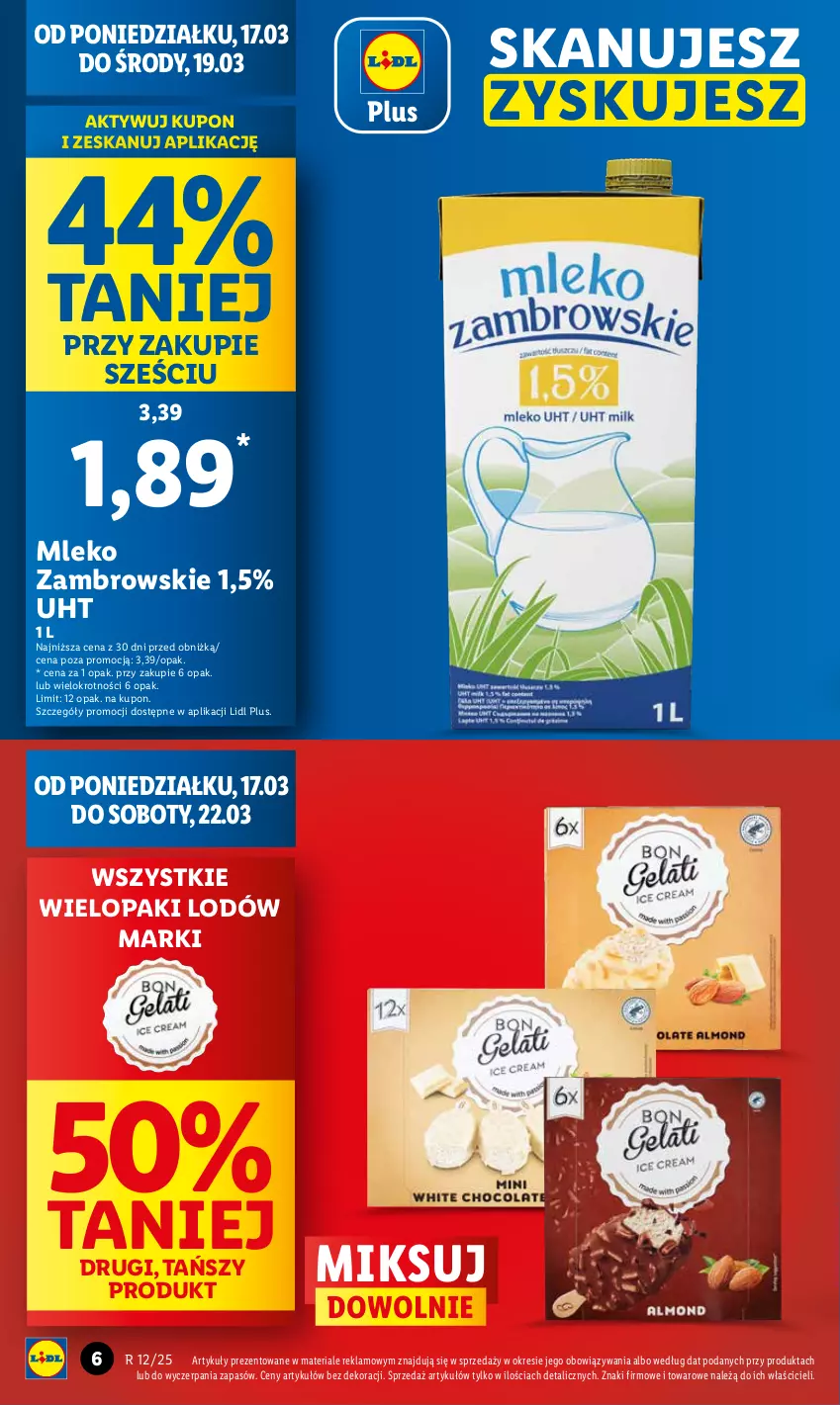 Gazetka promocyjna Lidl - GAZETKA - ważna 17.03 do 19.03.2025 - strona 6 - produkty: Mleko