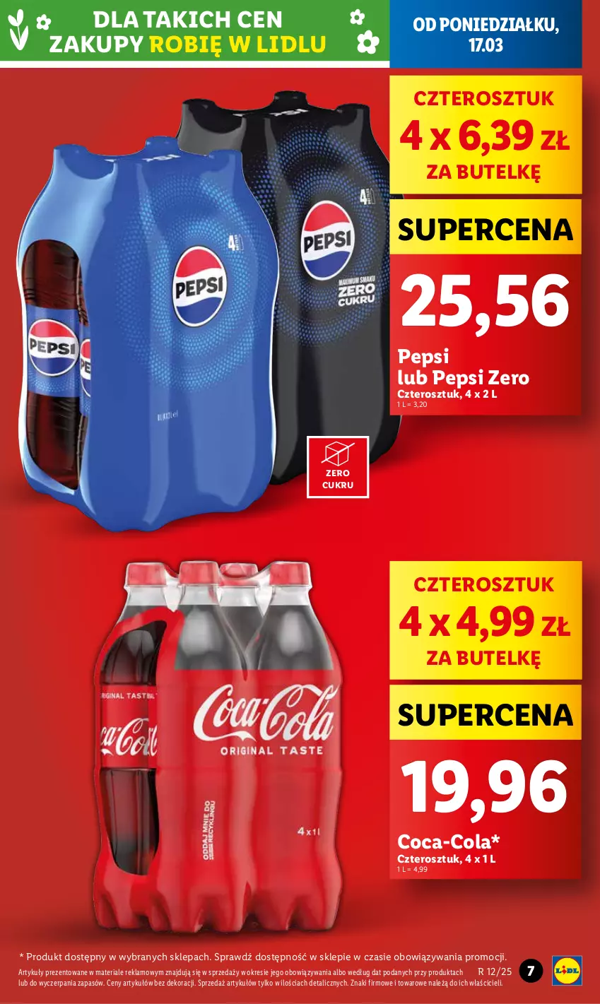 Gazetka promocyjna Lidl - GAZETKA - ważna 17.03 do 19.03.2025 - strona 7 - produkty: Coca-Cola, Pepsi