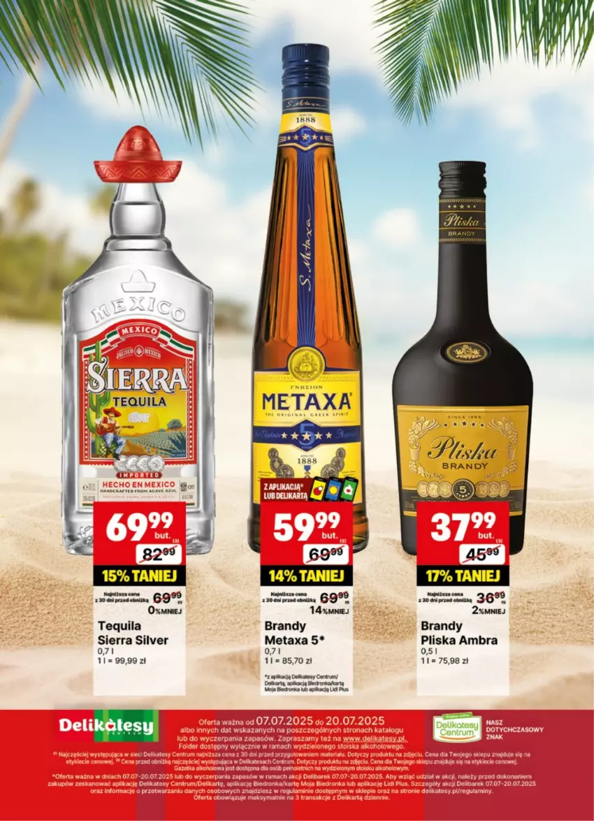 Gazetka promocyjna Delikatesy Centrum - Delibarek DC28-DC29 - ważna 07.07 do 20.07.2025 - strona 24 - produkty: Brandy, Dron, Metaxa, Pliska, Tequila