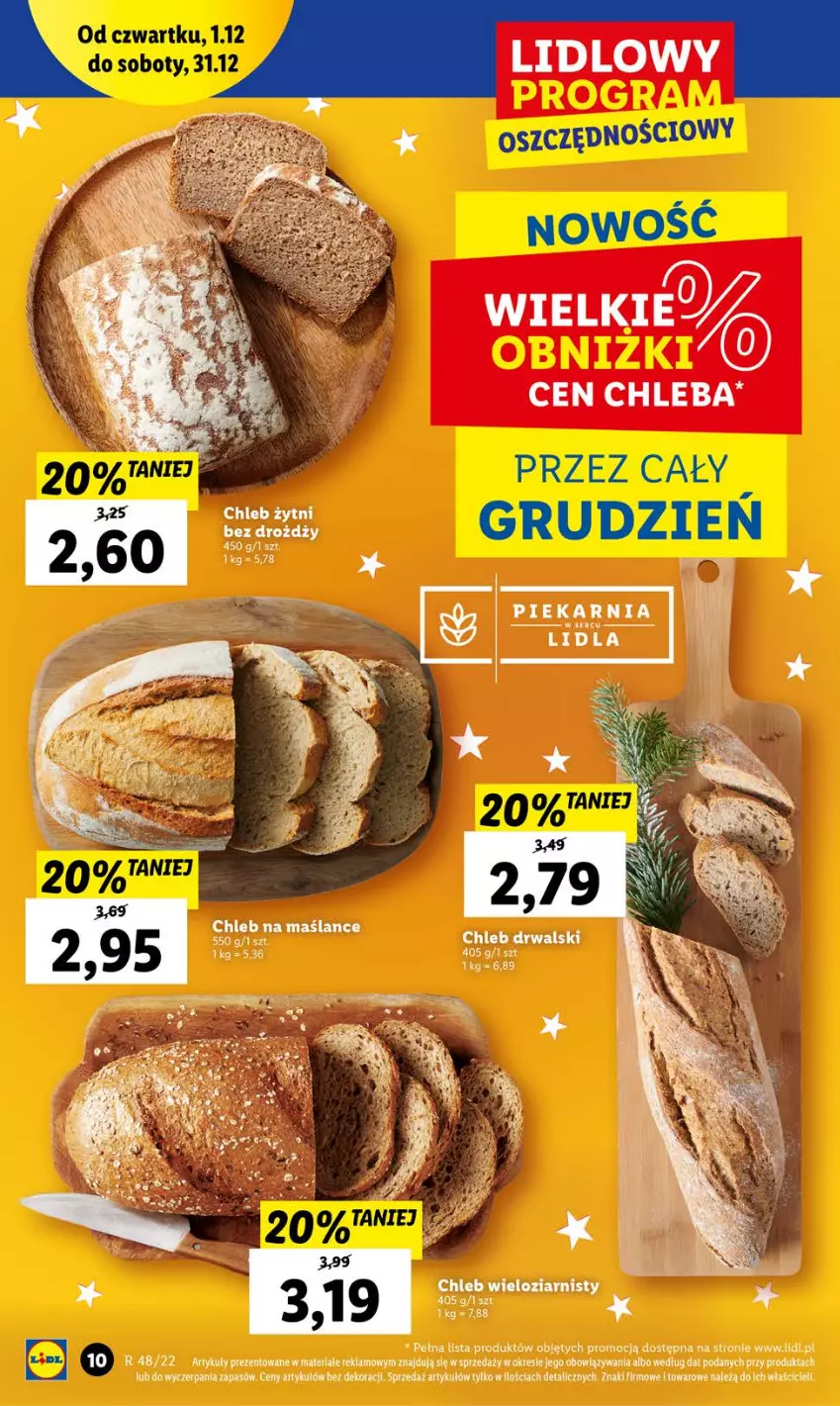 Gazetka promocyjna Lidl - GAZETKA - ważna 01.12 do 03.12.2022 - strona 10 - produkty: Chleb, Chleb wieloziarnisty