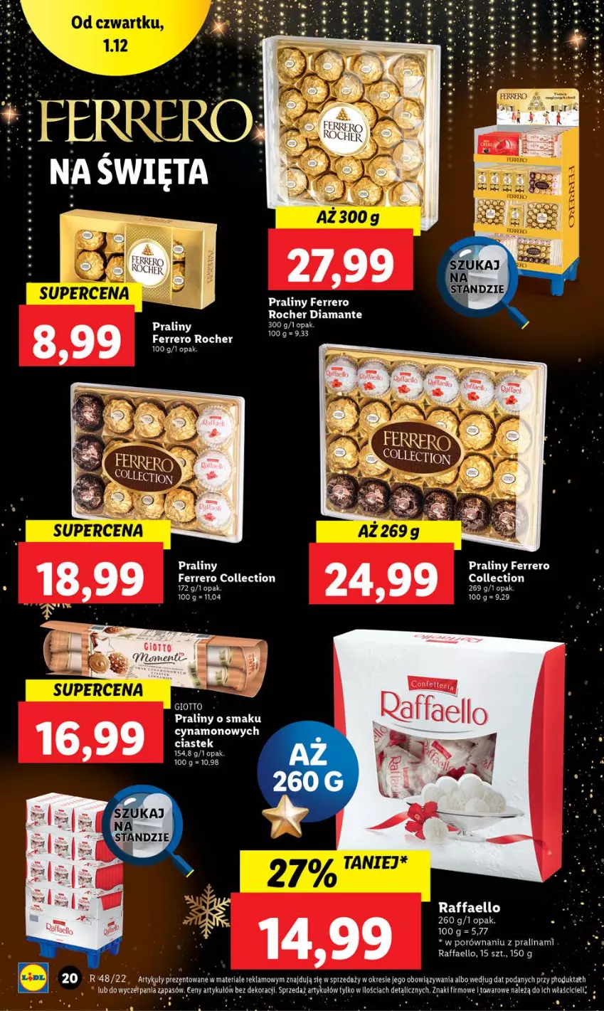 Gazetka promocyjna Lidl - GAZETKA - ważna 01.12 do 03.12.2022 - strona 20 - produkty: Fa, Ferrero, Ferrero Rocher, Por, Praliny, Raffaello