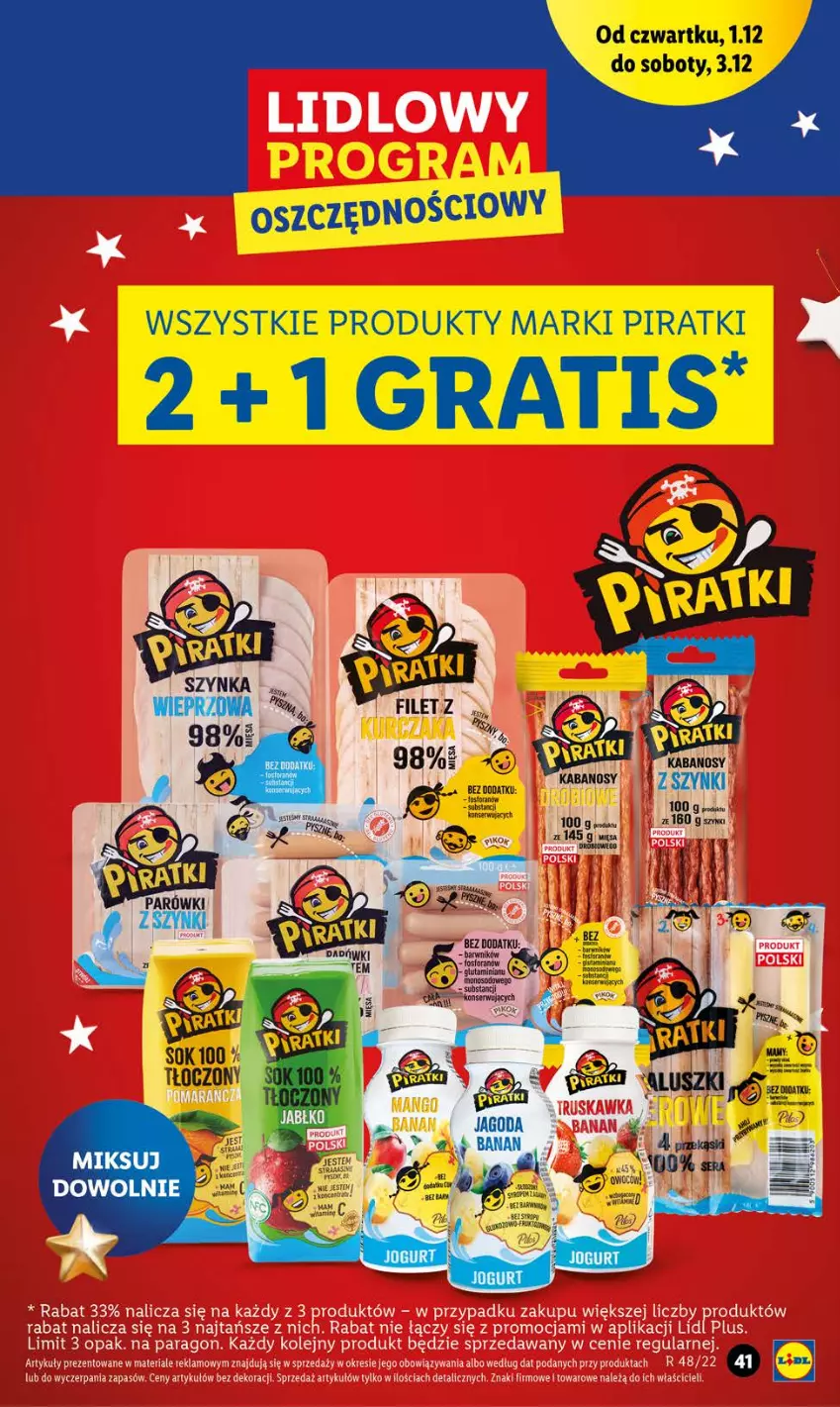 Gazetka promocyjna Lidl - GAZETKA - ważna 01.12 do 03.12.2022 - strona 41 - produkty: Gra, Parówki, Ser, Sok