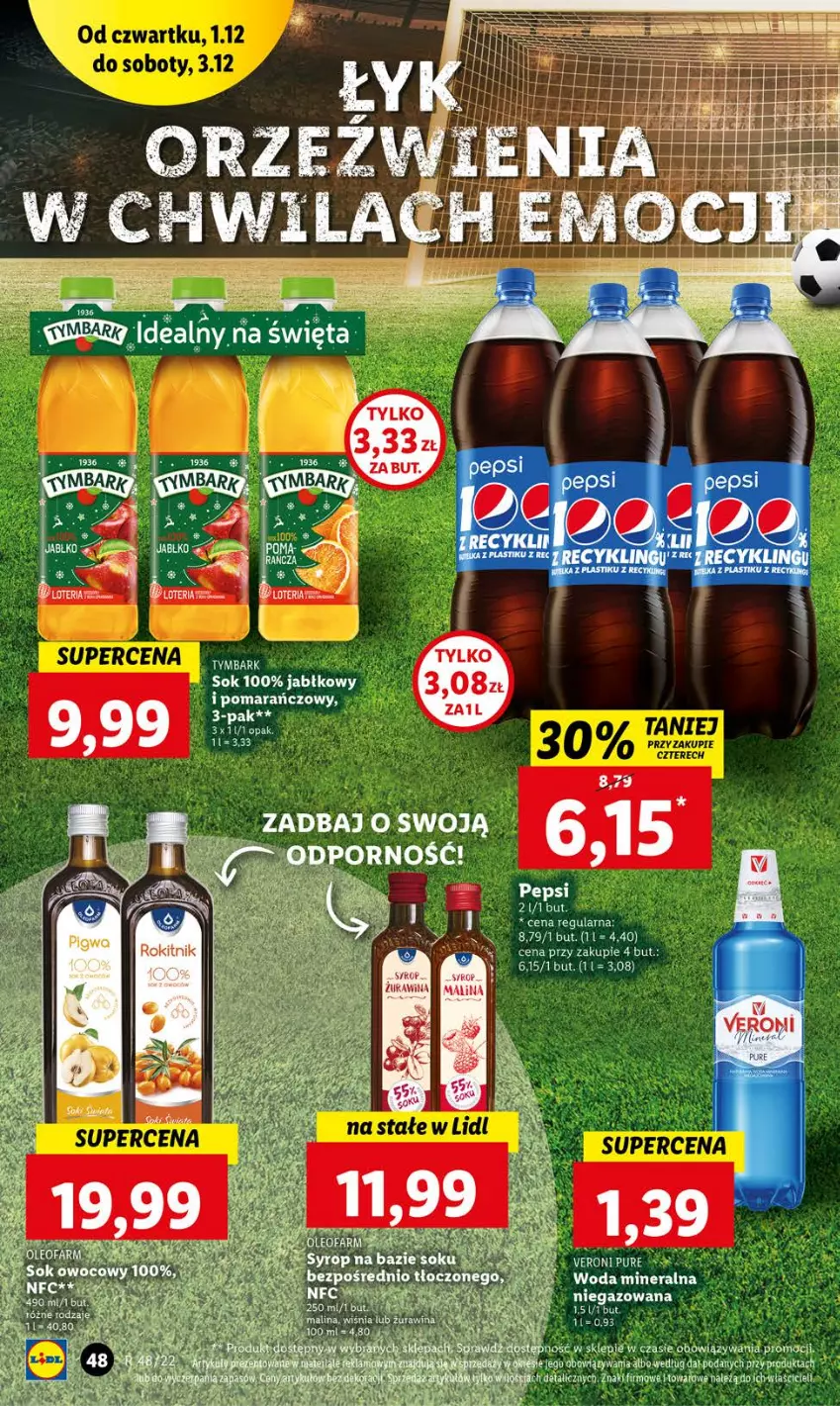 Gazetka promocyjna Lidl - GAZETKA - ważna 01.12 do 03.12.2022 - strona 48 - produkty: Sok, Tera, Tymbark, Woda, Woda mineralna