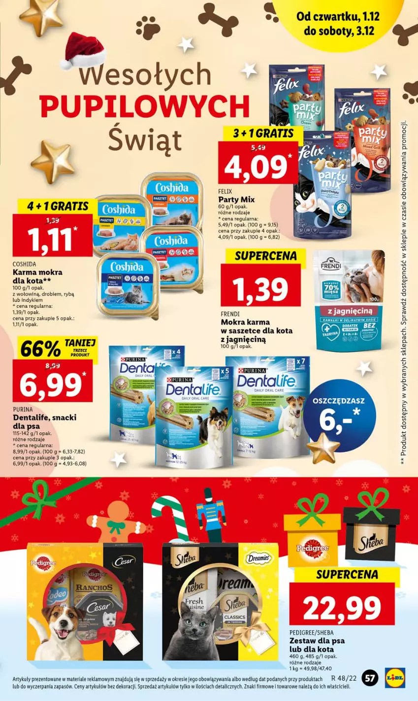 Gazetka promocyjna Lidl - GAZETKA - ważna 01.12 do 03.12.2022 - strona 57 - produkty: Gra, Mokra karma, Pedigree, Pur, Purina, Sheba