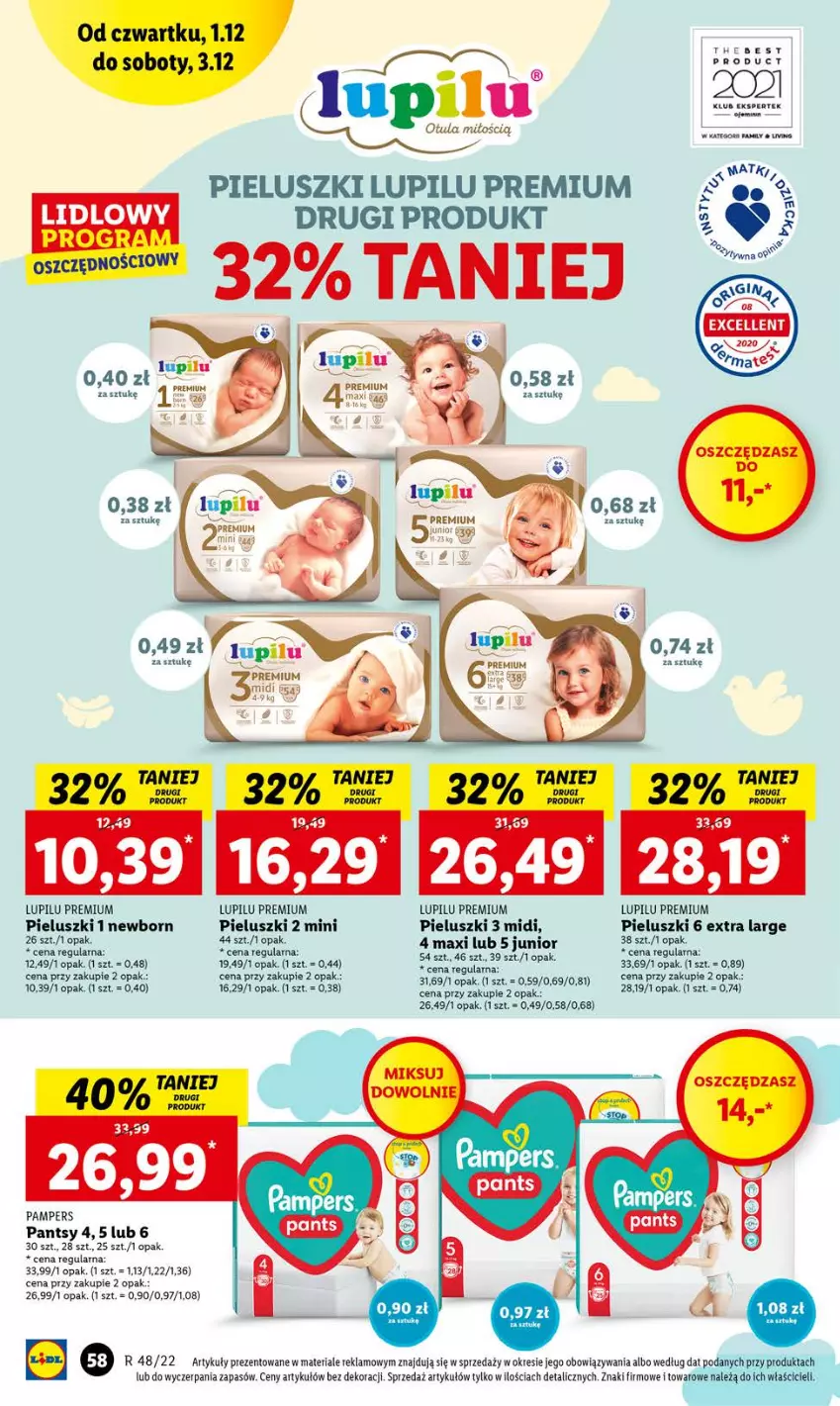 Gazetka promocyjna Lidl - GAZETKA - ważna 01.12 do 03.12.2022 - strona 58 - produkty: Pampers