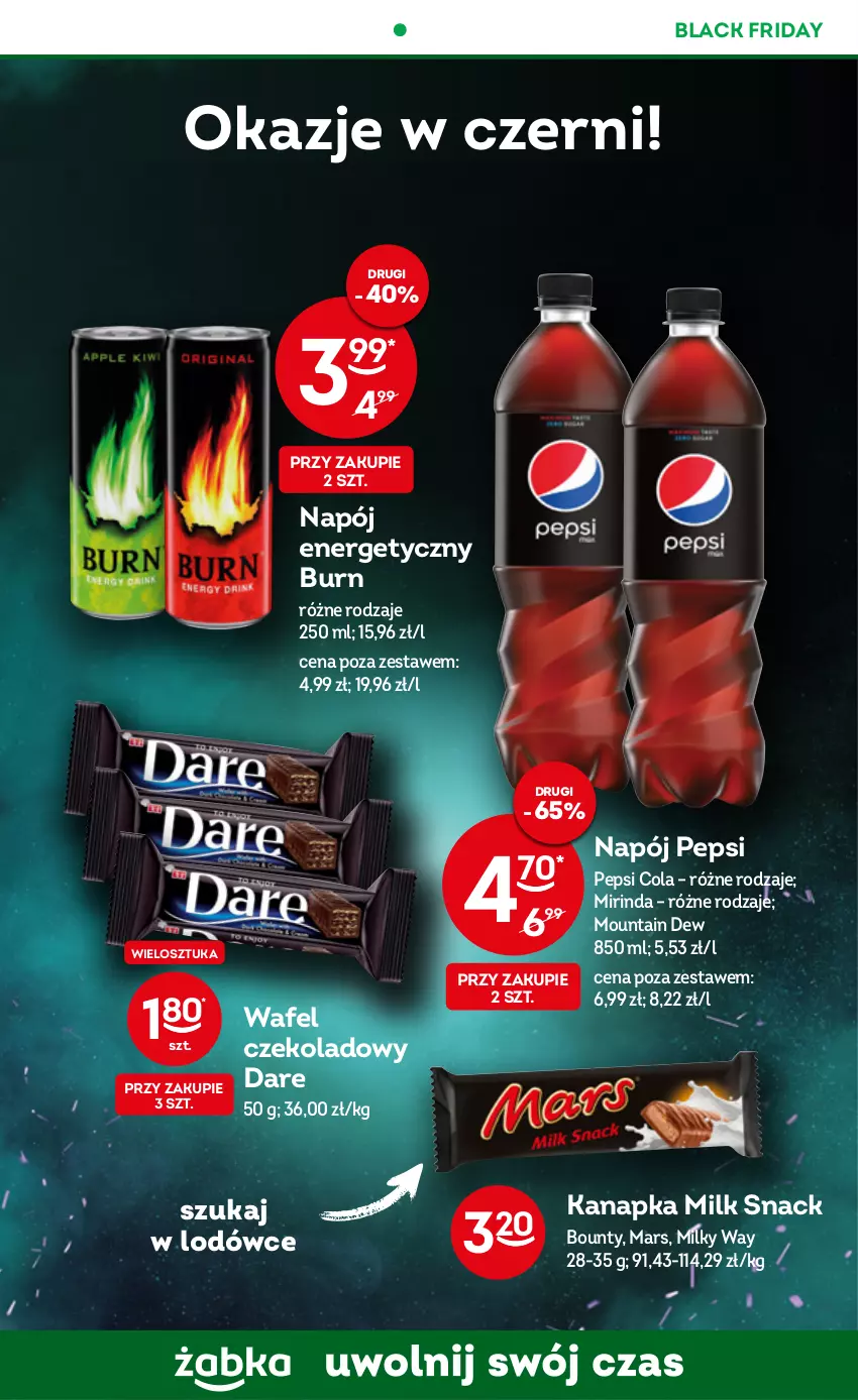 Gazetka promocyjna Żabka - ważna 23.11 do 29.11.2022 - strona 2 - produkty: Bounty, Lack, Mars, Milky Way, Mirinda, Napój, Napój energetyczny, Pepsi