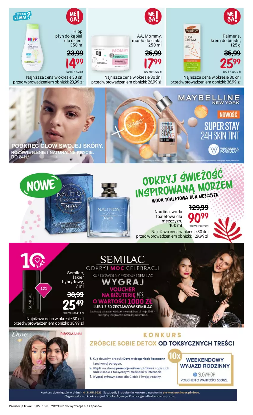 Gazetka promocyjna Rossmann - 5 maja - ważna 05.05 do 15.05.2023 - strona 14 - produkty: Dzieci, HiPP, Lakier, Lakier hybrydowy, Masło, Masło do ciała, Płyn do kąpieli, Woda, Woda toaletowa