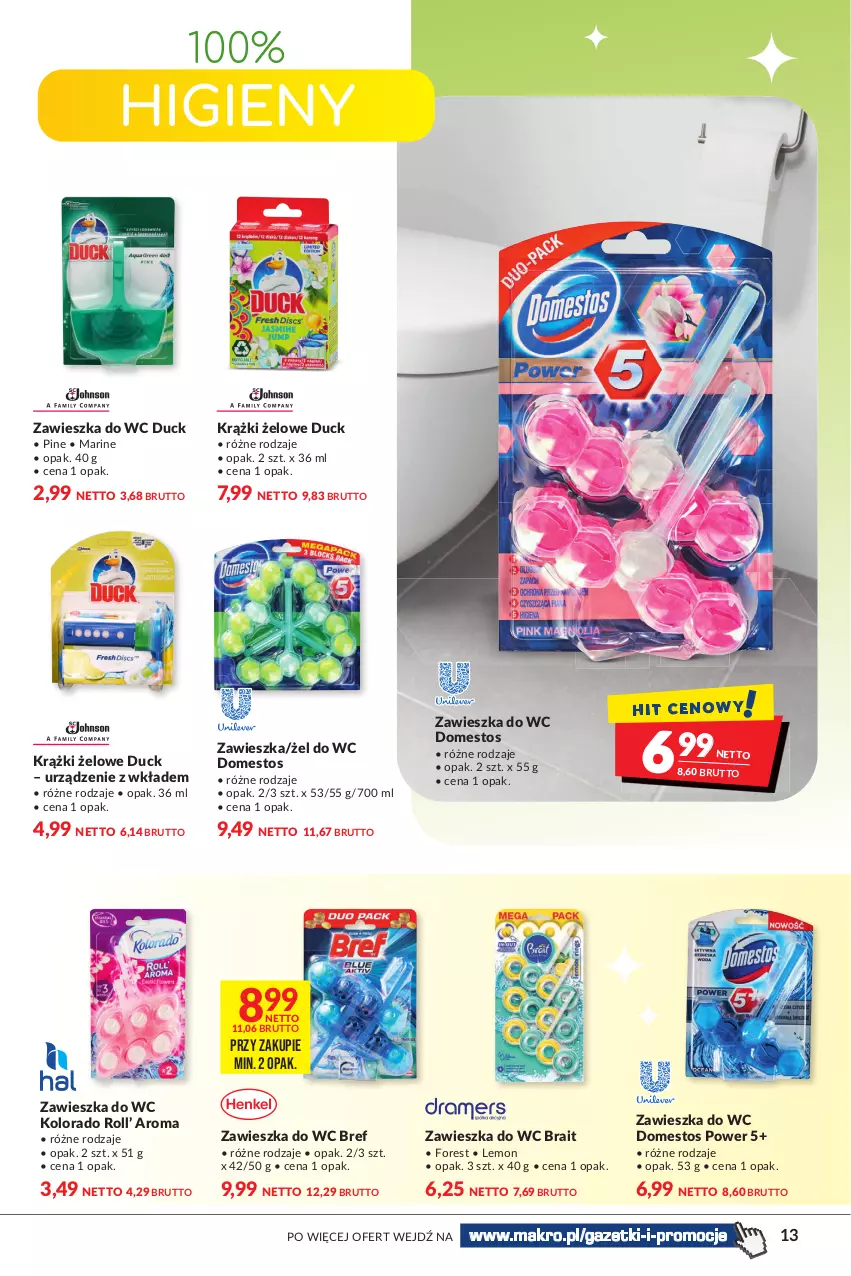 Gazetka promocyjna Makro - [Oferta specjalna] Wiosenne porządki - ważna 22.03 do 04.04.2022 - strona 13 - produkty: Bref, Domestos, Duck, Kolorado, Zawieszka do wc