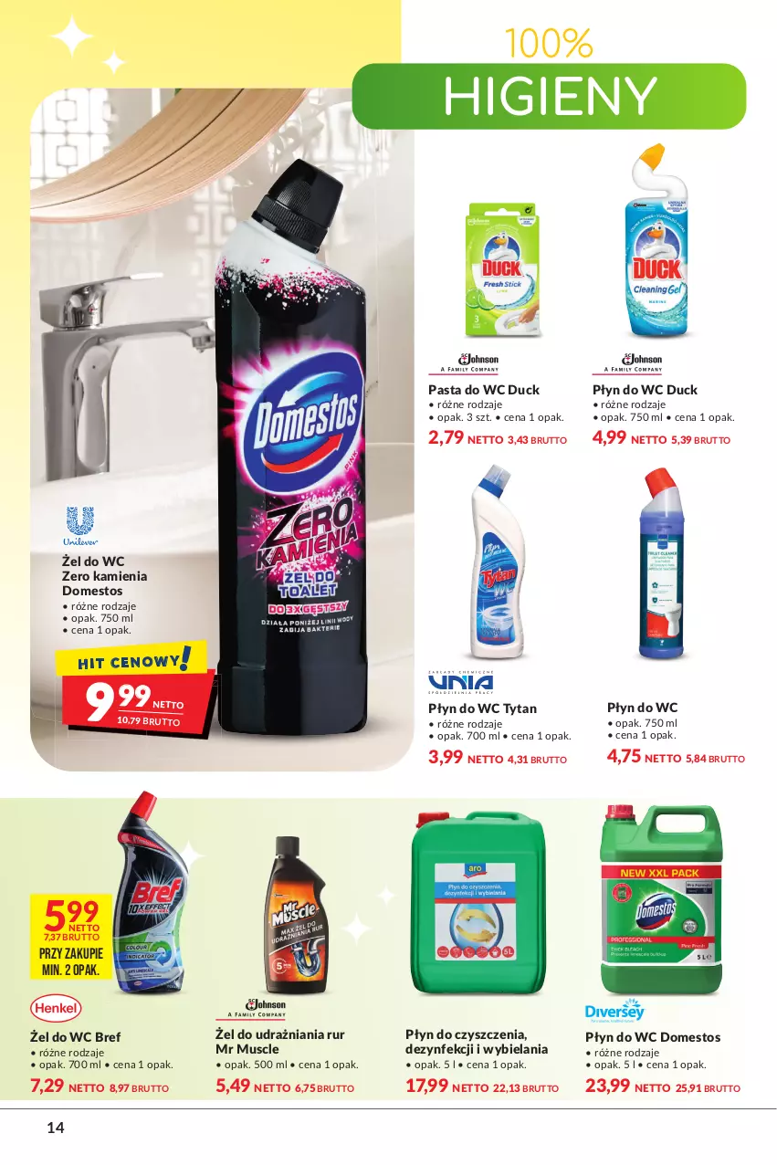 Gazetka promocyjna Makro - [Oferta specjalna] Wiosenne porządki - ważna 22.03 do 04.04.2022 - strona 14 - produkty: Bref, Domestos, Duck, Mus, Płyn do wc, Tytan