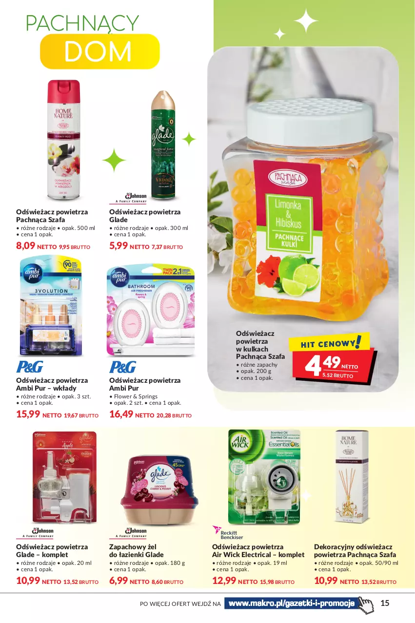 Gazetka promocyjna Makro - [Oferta specjalna] Wiosenne porządki - ważna 22.03 do 04.04.2022 - strona 15 - produkty: Air Wick, Ambi Pur, Fa, Odświeżacz powietrza, Pur, Szafa