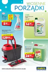 Gazetka promocyjna Makro - [Oferta specjalna] Wiosenne porządki - Gazetka - ważna od 04.04 do 04.04.2022 - strona 1 - produkty: Ludwik, Teleskop, Por, Mop, Do mycia naczyń, Ajax, Rama, Clin, Kije, Płyn do mycia naczyń, Uniwersalny płyn czyszczący, Wiadro, Płyn do mycia