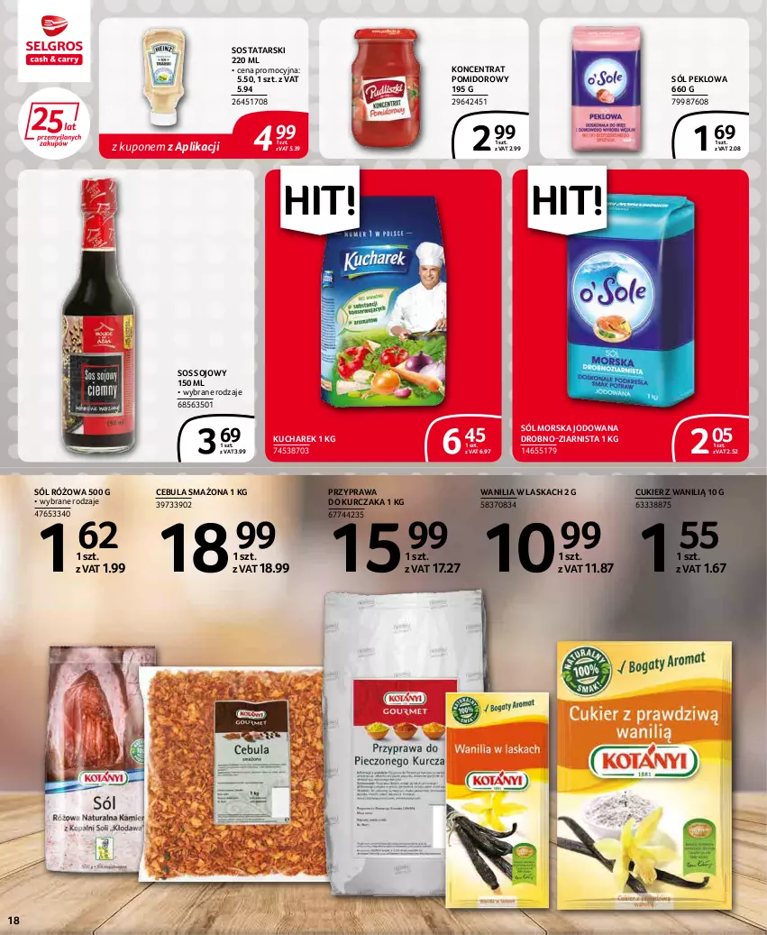 Gazetka promocyjna Selgros - Extra Oferta - ważna 01.03 do 31.03.2022 - strona 18 - produkty: Cebula, Cebula smażona, Cukier, Koncentrat pomidorowy, Kucharek, Kurczak, Sól, Sos, Sos sojowy