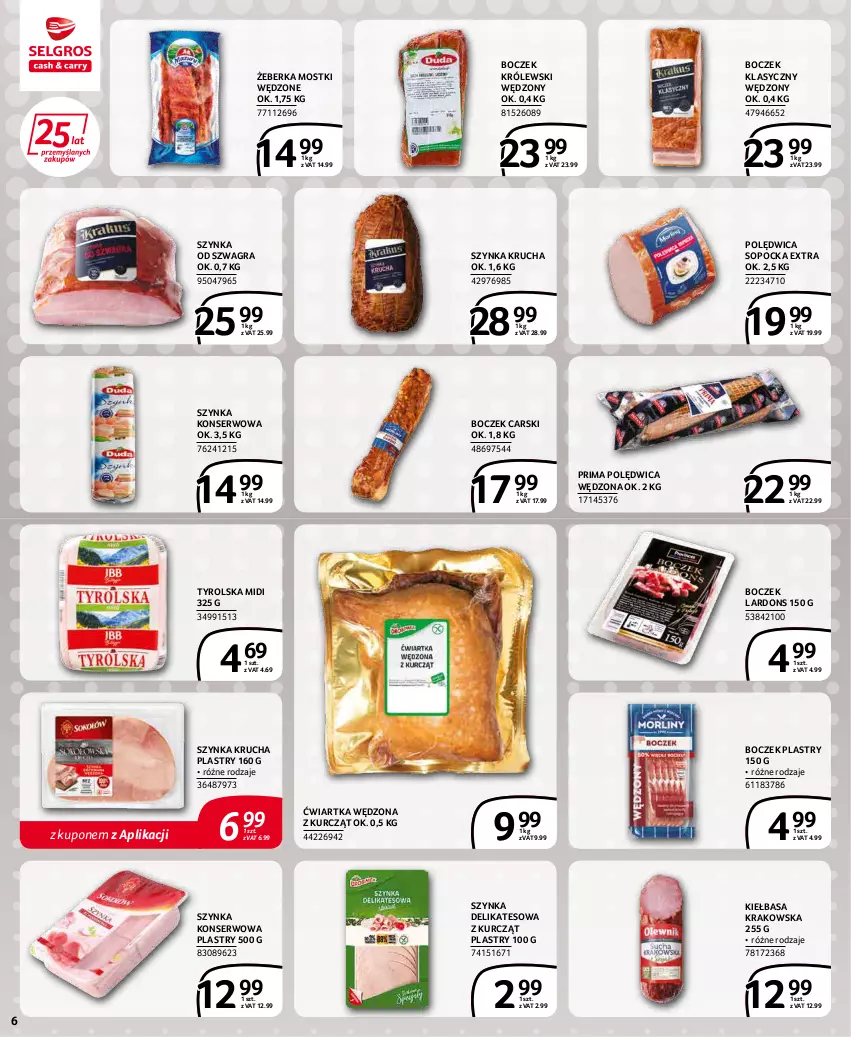 Gazetka promocyjna Selgros - Extra Oferta - ważna 01.03 do 31.03.2022 - strona 6 - produkty: Boczek, Cars, Gra, Kiełbasa, Kiełbasa krakowska, Królewski, Polędwica, Prima, Ser, Szynka, Szynka delikatesowa, Szynka konserwowa