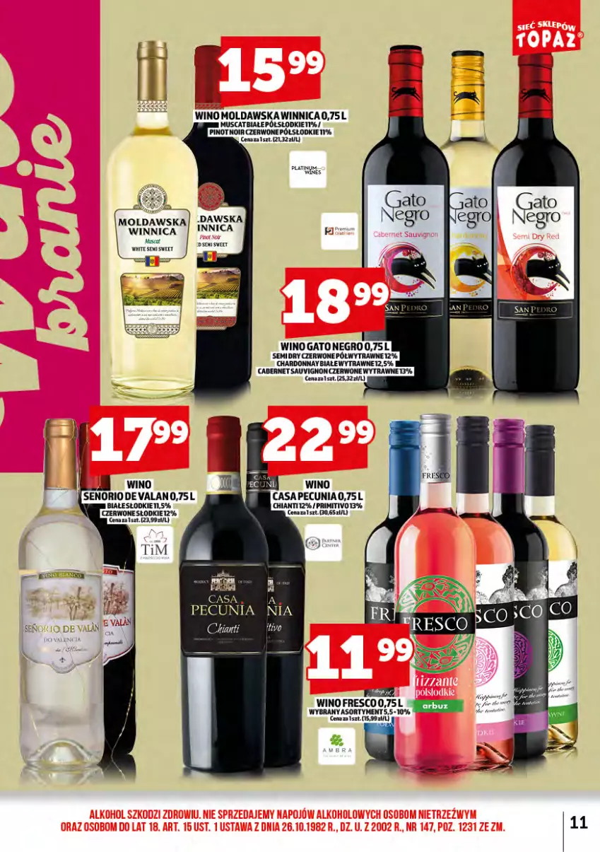 Gazetka promocyjna Topaz - Gazetka - ważna 01.03 do 31.03.2025 - strona 12 - produkty: Arbuz, Cabernet Sauvignon, Chia, Chianti, Fresco, Mus, Wino