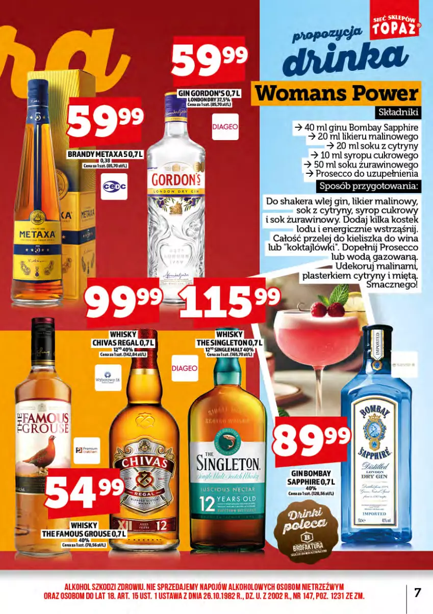 Gazetka promocyjna Topaz - Gazetka - ważna 01.03 do 31.03.2025 - strona 8 - produkty: Cytryny, Gin, Likier, Plasterki, Prosecco, Sok, Stek, Syrop, Wino