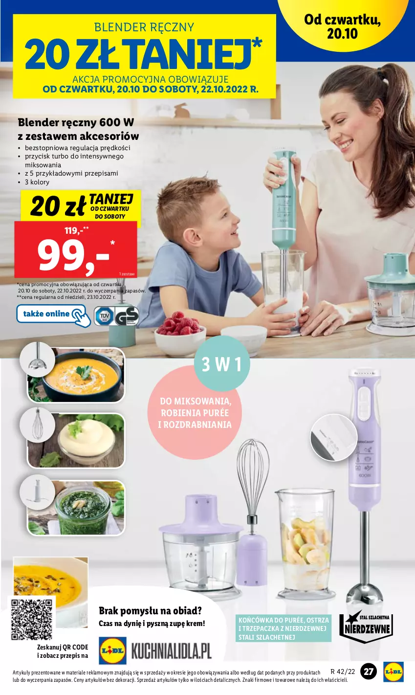 Gazetka promocyjna Lidl - GAZETKA - ważna 17.10 do 22.10.2022 - strona 31 - produkty: Blender, Blender ręczny, Pur, Top, Trzepaczka