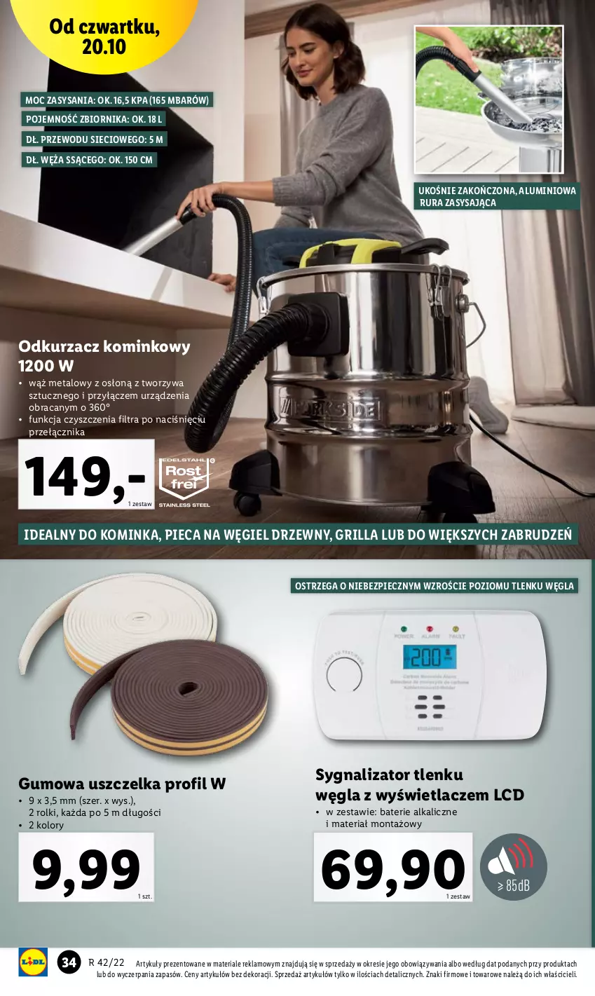 Gazetka promocyjna Lidl - GAZETKA - ważna 17.10 do 22.10.2022 - strona 38 - produkty: Baterie alkaliczne, Grill, Inka, Odkurzacz, Odkurzacz kominkowy, Piec, Rolki, Rura, Węgiel drzewny