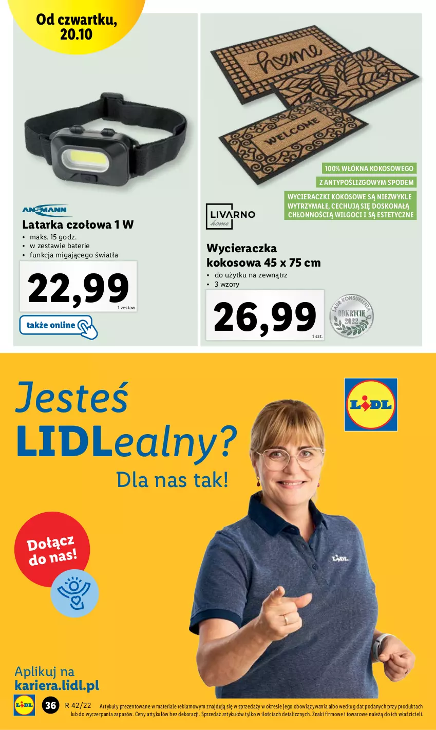 Gazetka promocyjna Lidl - GAZETKA - ważna 17.10 do 22.10.2022 - strona 40 - produkty: Kokos, Latarka, Latarka czołowa, LG, Tarka, Wycieraczka